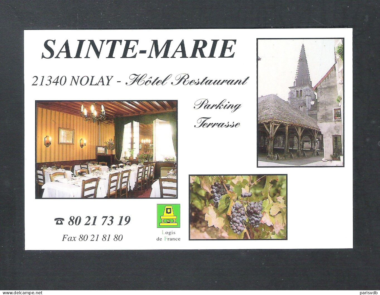 NOLAY  -  SAINTE - MARIE   HOTEL  RESTAURANT  (FR 20.179) - Sonstige & Ohne Zuordnung