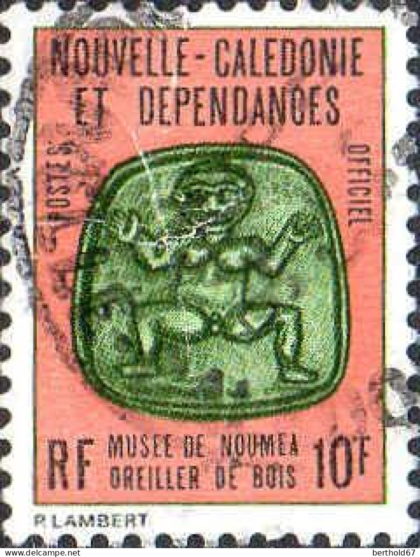 Nle-Calédonie Service Obl Yv:19 Mi:19 Musée De Nouméa Oreiller De Bois (Beau Cachet Rond) - Dienstmarken