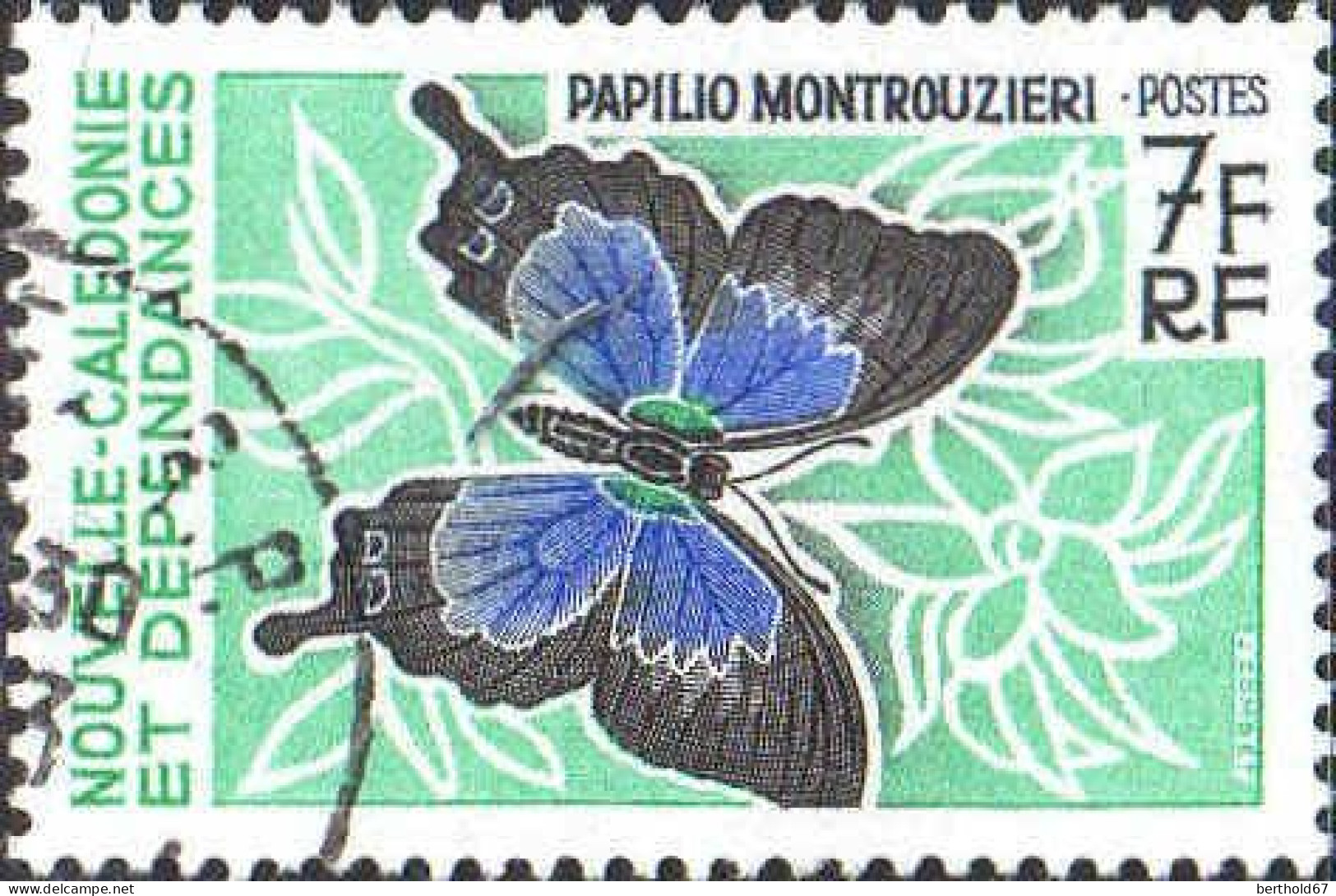Nle-Calédonie Poste Obl Yv: 341 Mi:438 Papilio Montrouzieri (TB Cachet Rond) - Oblitérés