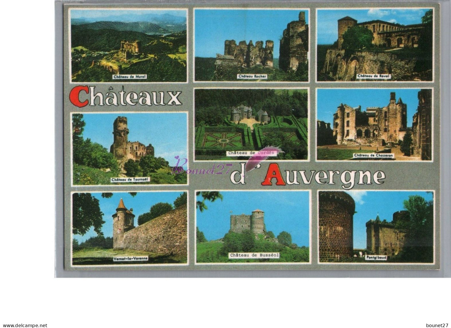 CHATEAU D'AUVERGNE 63 - Tournoel Busséol Chazeron Murol Carte Vierge - Other & Unclassified