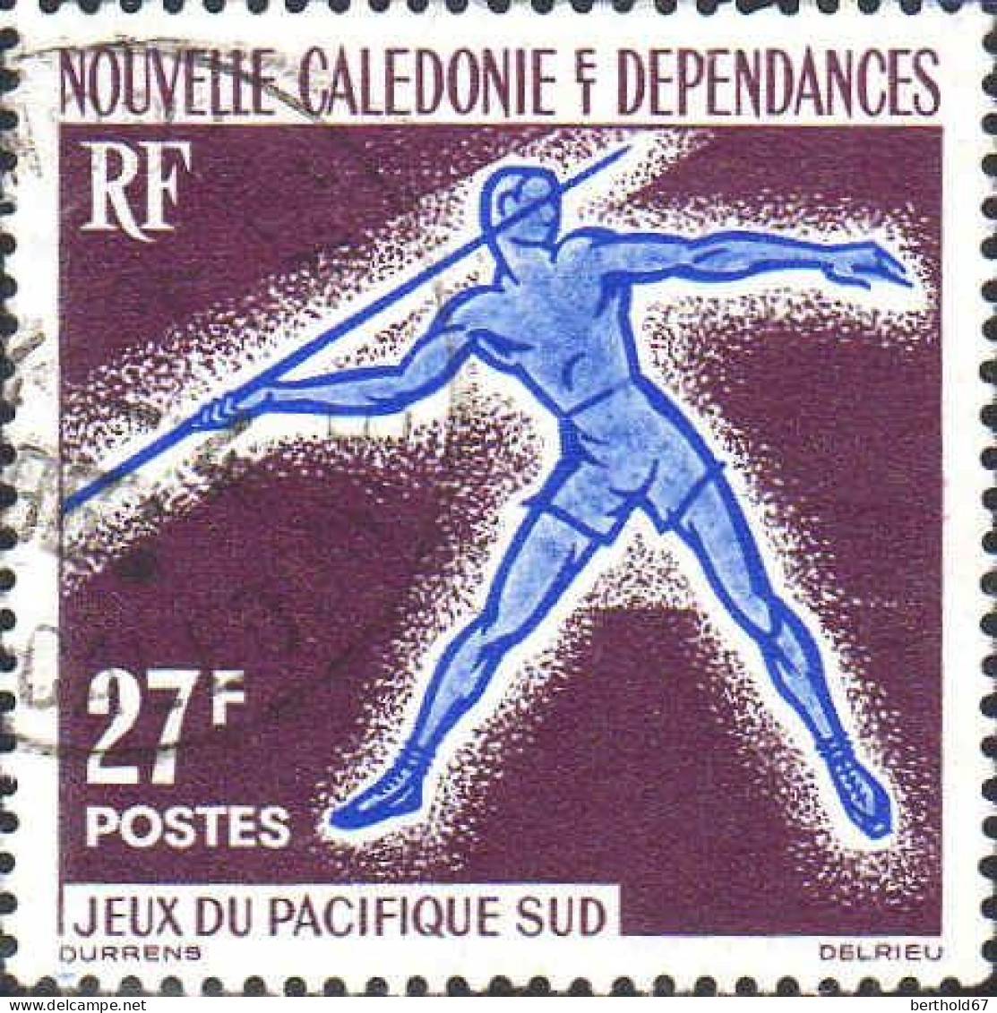 Nle-Calédonie Poste Obl Yv: 311 Mi:391 Jeux Du Pacifique Sud Javelot (TB Cachet Rond) - Oblitérés