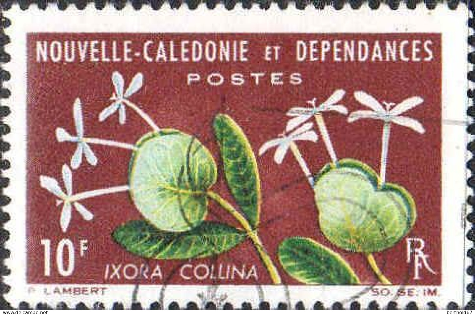 Nle-Calédonie Poste Obl Yv: 320 Mi:400 Ixora Collina (Belle Obl.mécanique) - Usados