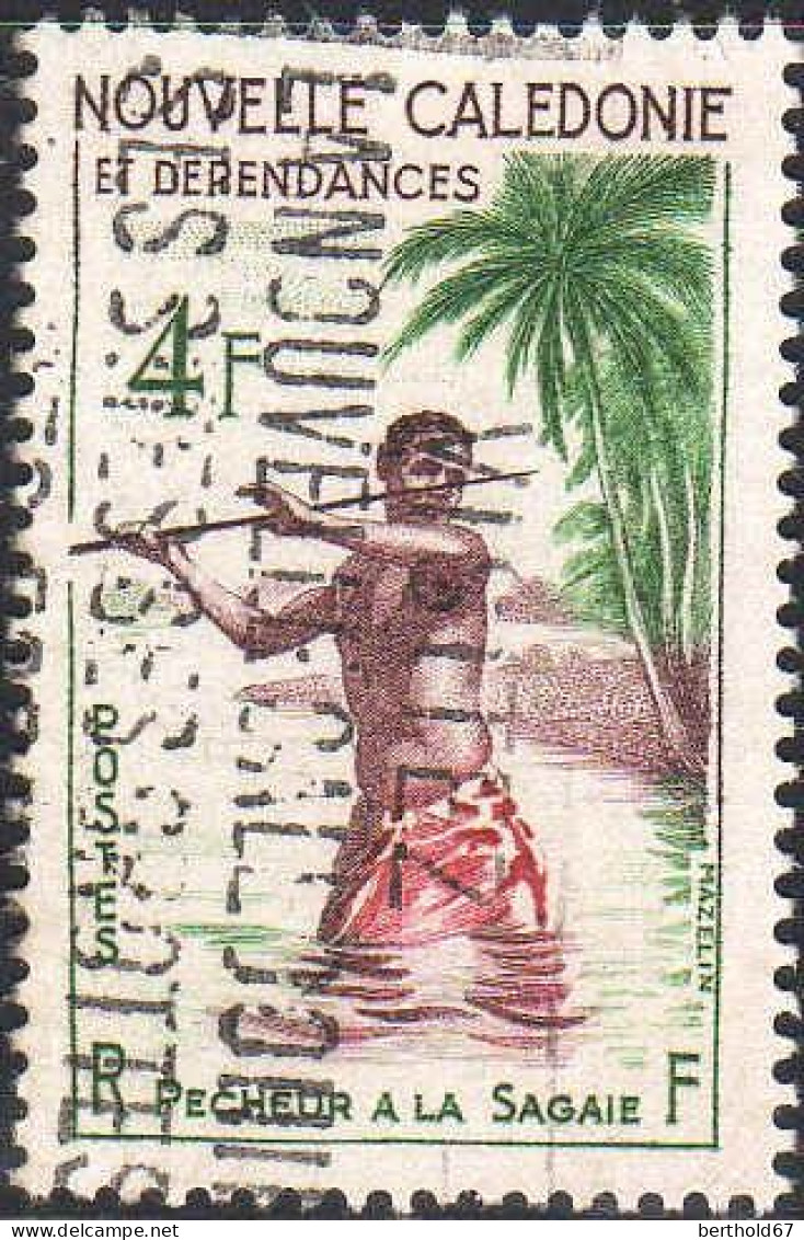 Nle-Calédonie Poste Obl Yv: 303 Mi:379 Pêcheur à La Sagaie (Belle Obl.mécanique) - Used Stamps
