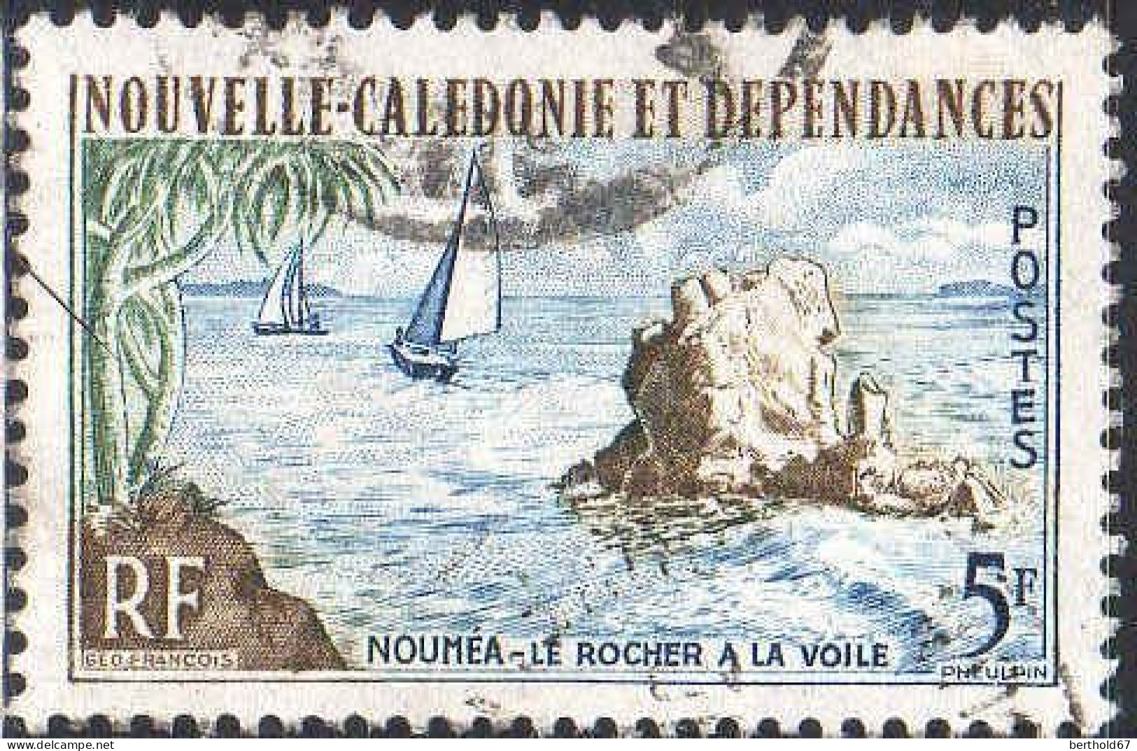 Nle-Calédonie Poste Obl Yv: 304 Mi:380 Nouméa-Le Rocher à La Voile (cachet Rond) - Used Stamps