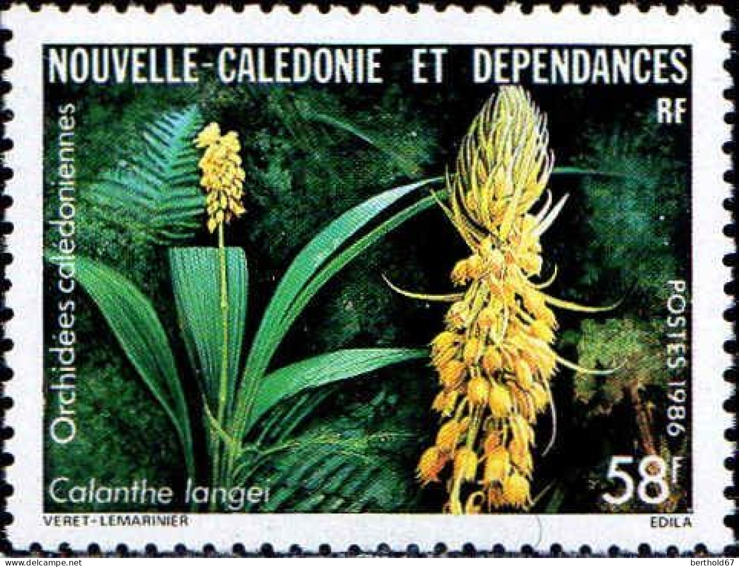Nle-Calédonie Poste N** Yv: 520/521 Flore Calédoniennes Orchidées - Ongebruikt