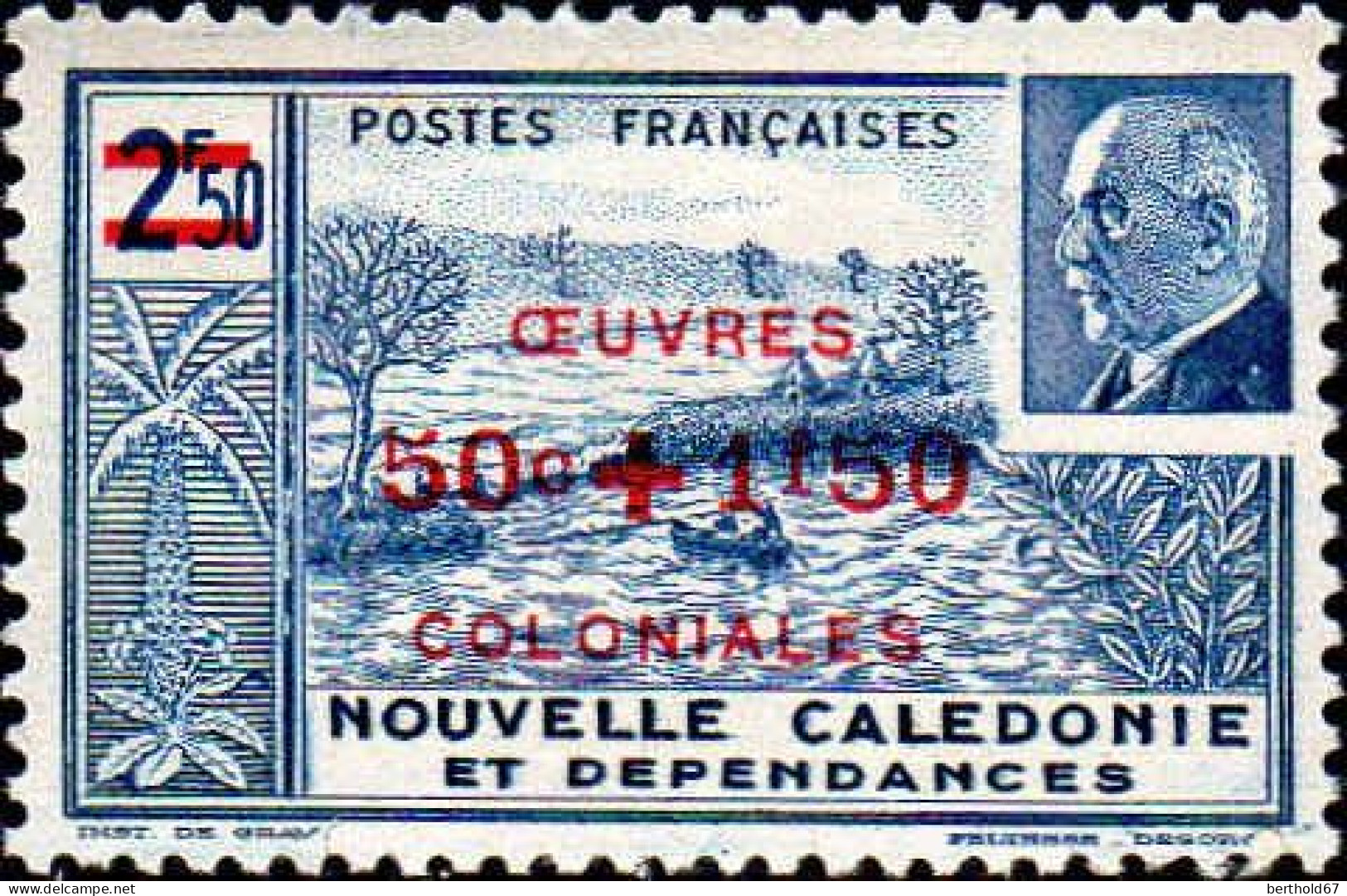 Nle-Calédonie Poste N** Yv: 246/247 Oeuvres Coloniales Surcharge N.valeurs - Neufs