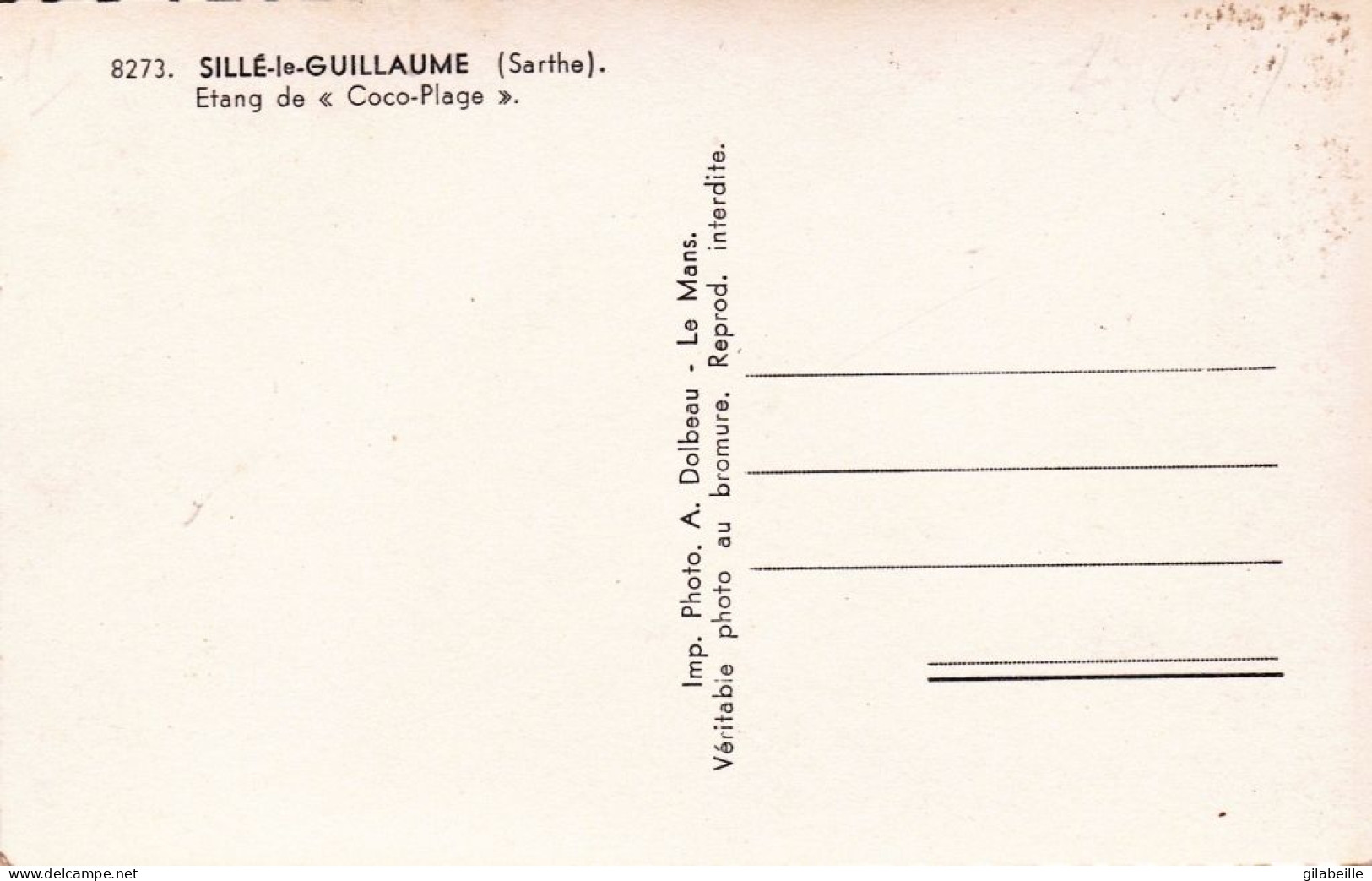 72 - Sarthe -  SILLE Le GUILLAUME -  Etang De Coco Plage - Sille Le Guillaume