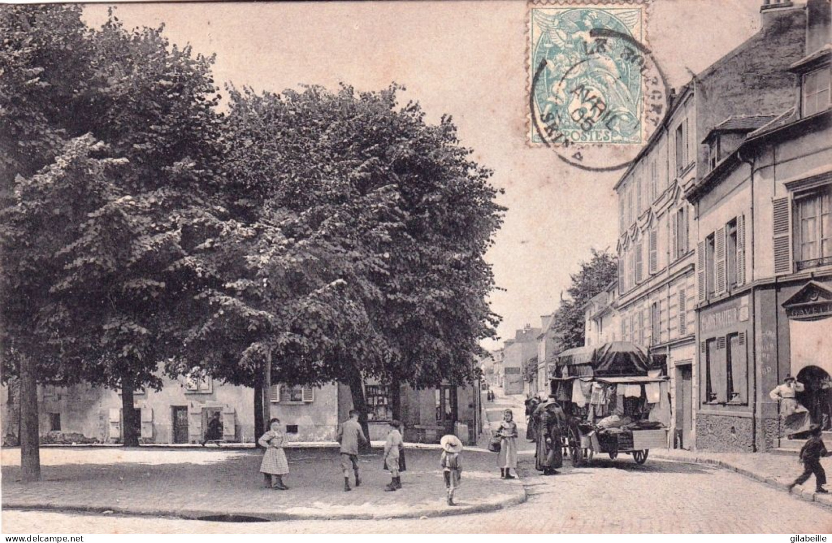 93 -  Seine Saint Denis -  STAINS Place De L Eglise Et Rue Jean Durand - Marchand Ambulant  - Stains