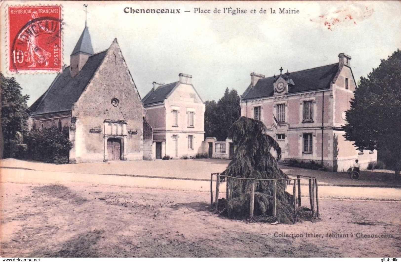 37 - Indre Et Loire -   CHENONCEAUX  -  Place De L église Et De La Mairie - Chenonceaux