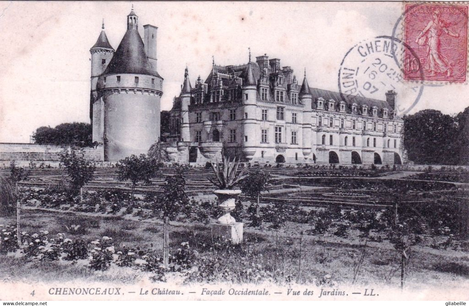 37 - Indre Et Loire -  CHENONCEAUX - Le Chateau -  Vue Des Jardins - Chenonceaux