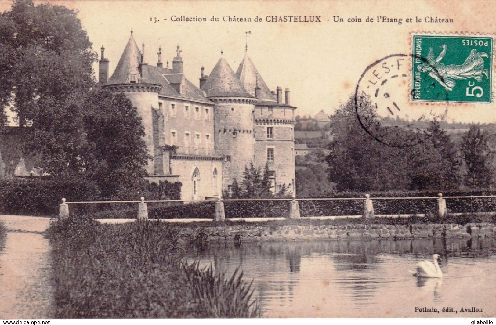 89 - Yonne -  CHASTELLUX - Un Coin De L étang Et Le Chateau - Autres & Non Classés