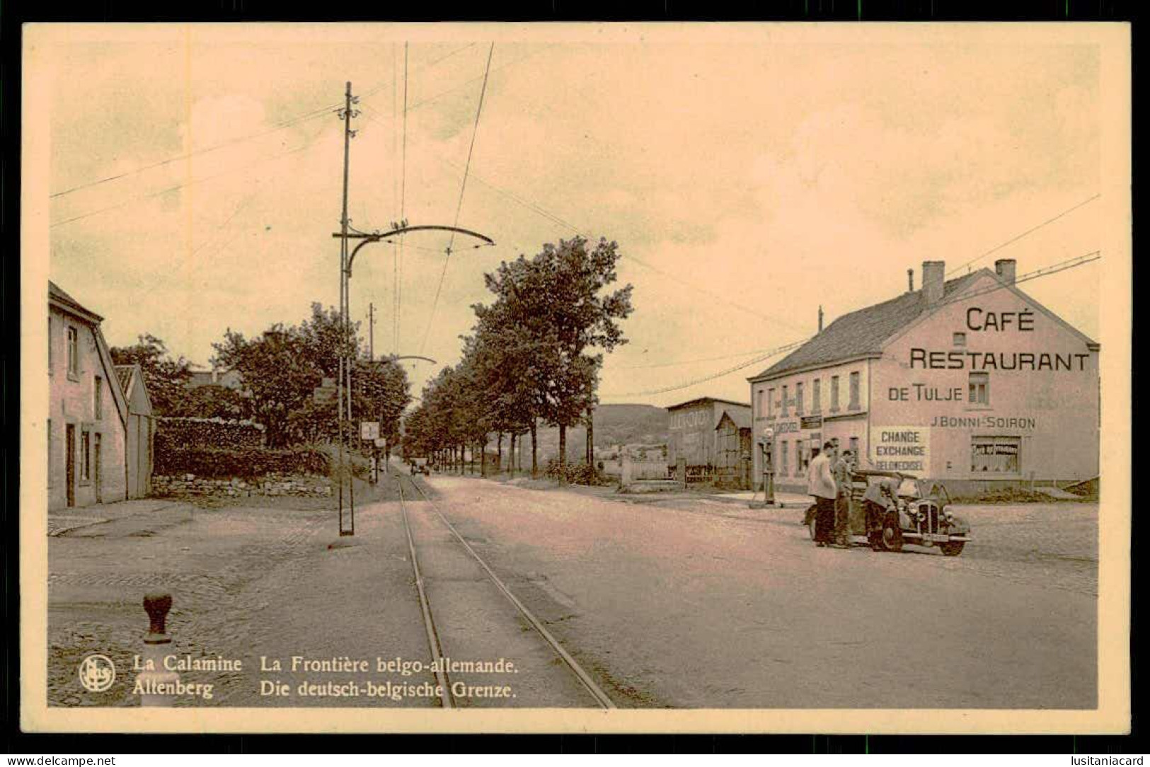 BELGIUM - LA CALAMINE - La Frontière Belgo-alemande. (Edit. Aug. Pauly-Radermacher/ Nels) Carte Postale - Cafés