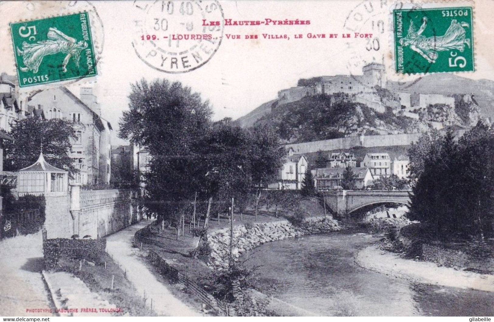 65 - Hautes Pyrenees -  LOURDES - Vue Des Villas - Le Gave Et Le Fort - Lourdes