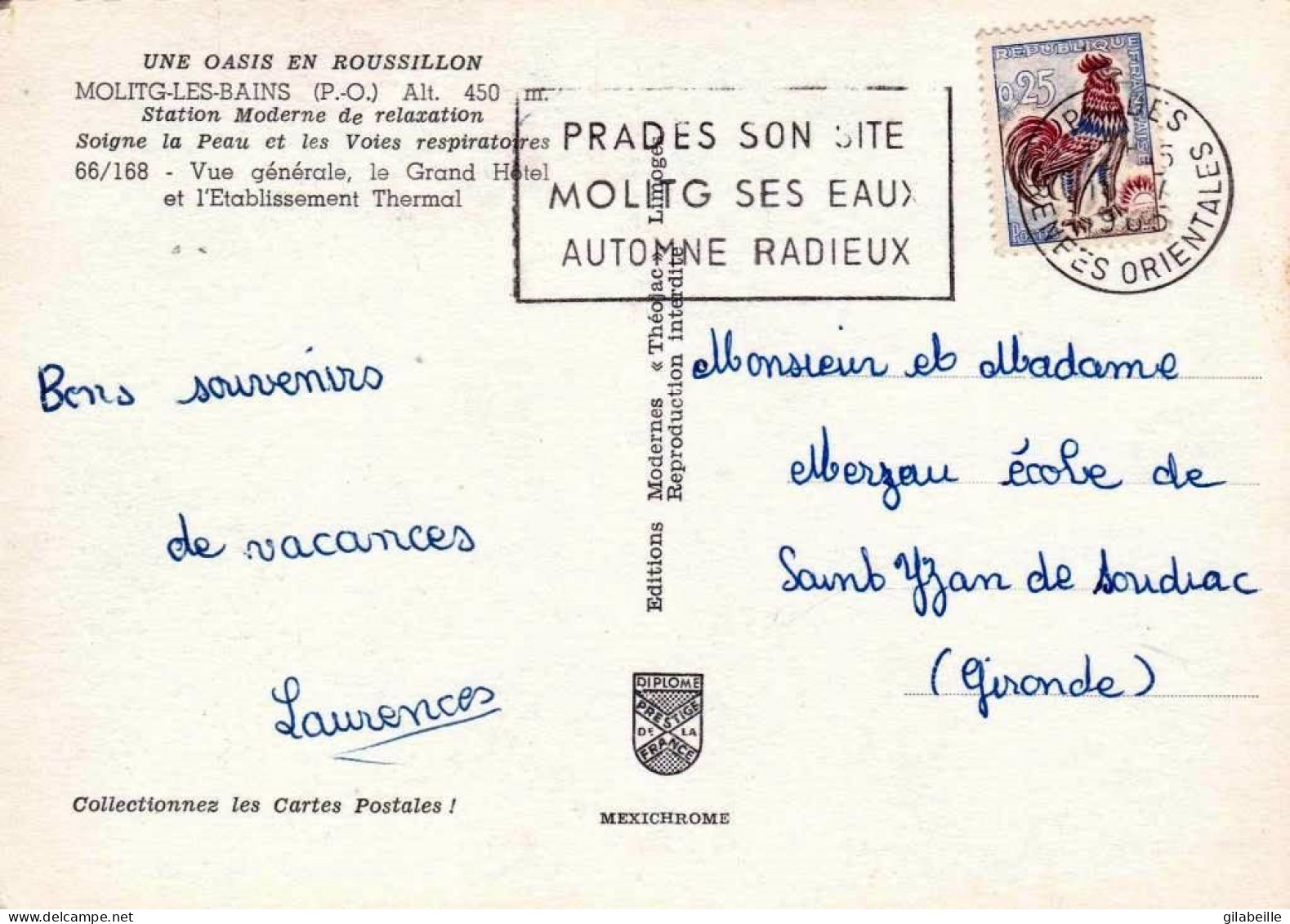 66 - Pyrenees Orientales - MOLITG Les BAINS - Le Grand Hotel Et L Etablissement Thermal - Autres & Non Classés