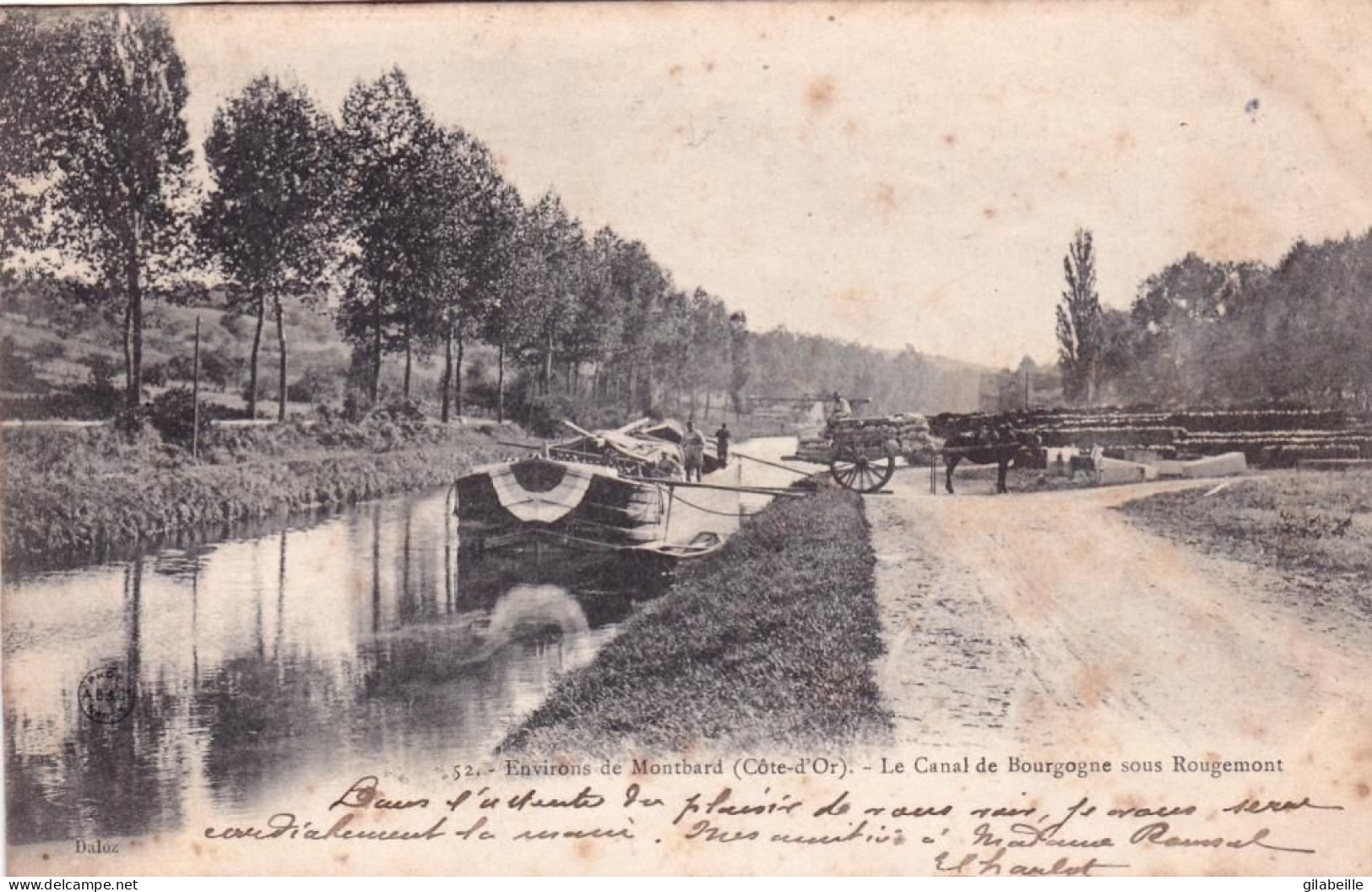 21 - Cote D Or -   MONTBARD -  Le Canal De Bourgogne Sous Rougemont - Peniche En Dechargement - Montbard