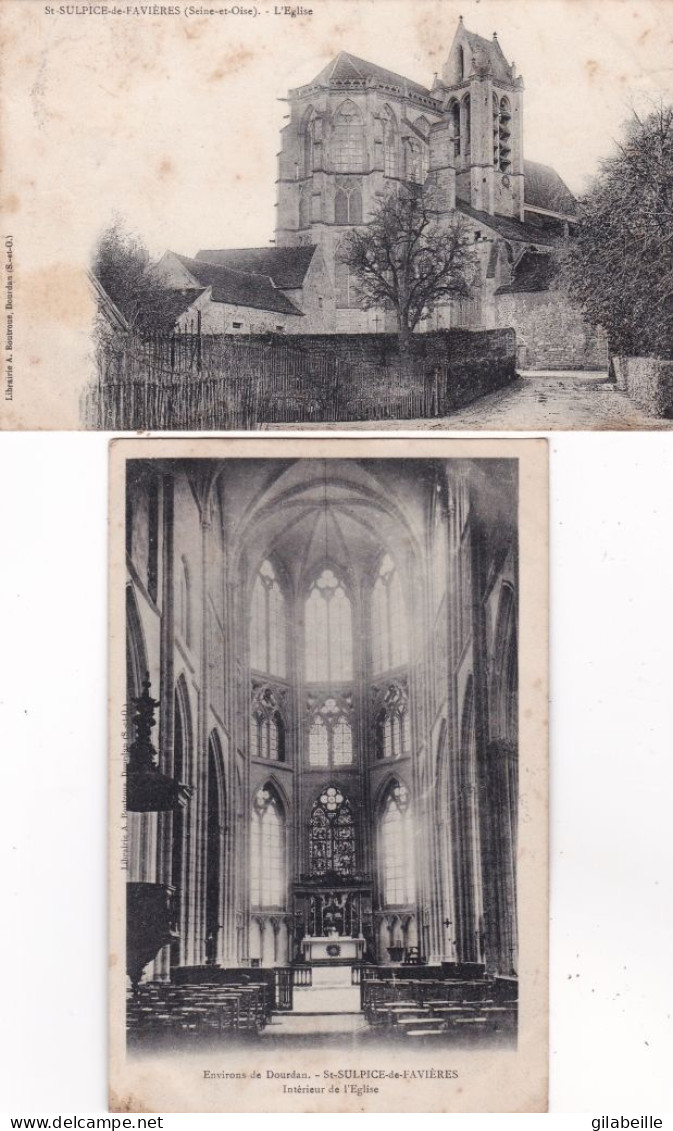 78 - Yvelines -  LOT 2 CARTES  - SAINT SULPICE  De FAVIERES - L Eglise Et Interieur De L église - Other & Unclassified