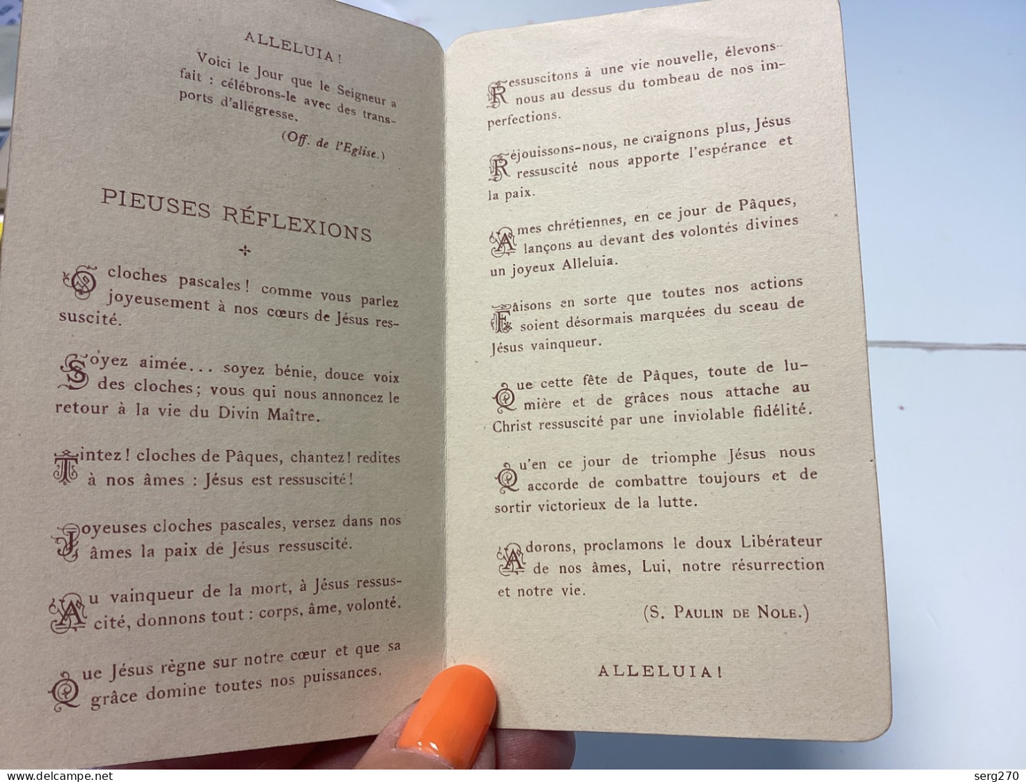 Image, Pieuse Et Religieuse, 1900 Couleur ALLELUIA! VOICI LE DOURo QUE LE SEIGNEURO - Images Religieuses