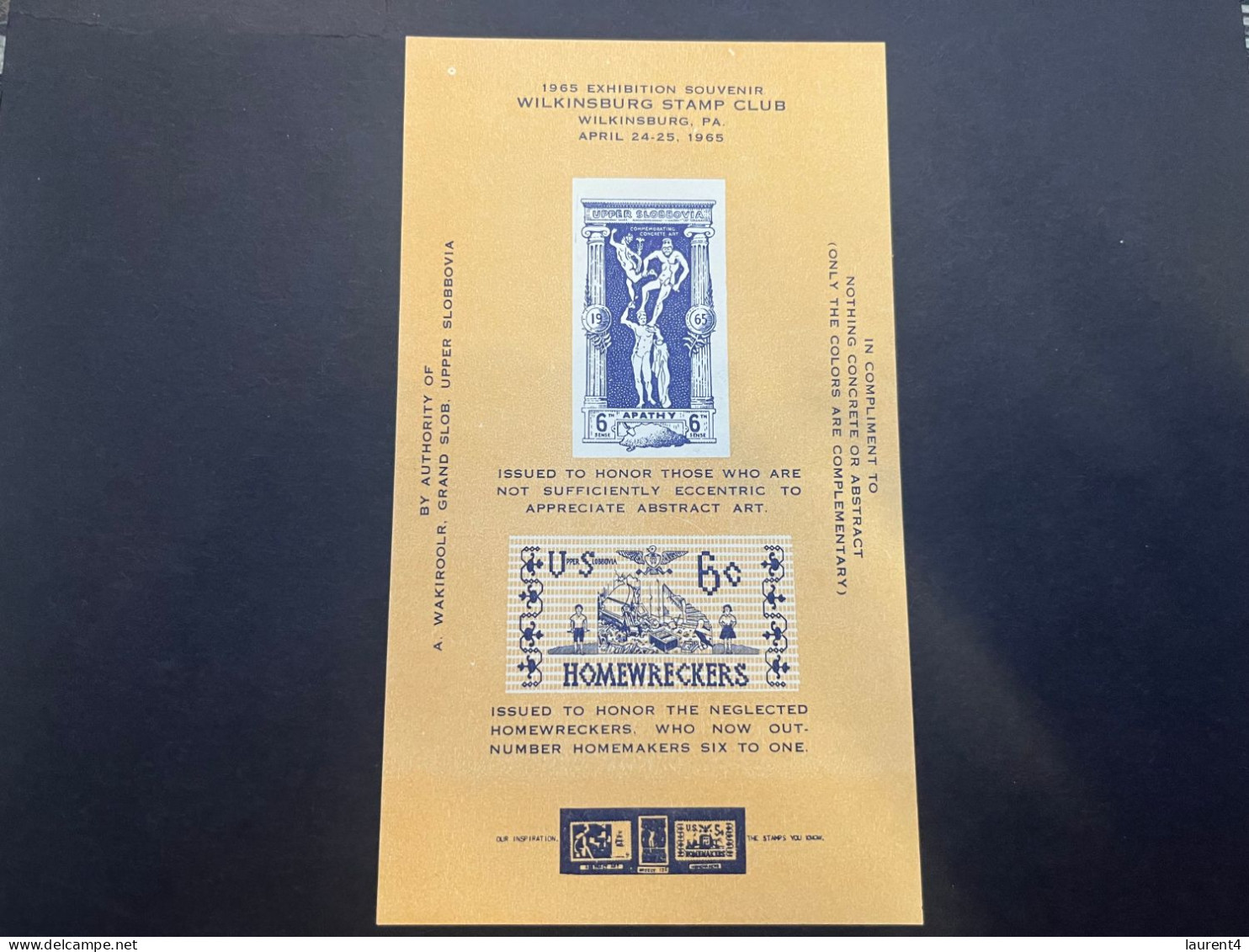 16-5-2024 (stamp) USA - Mint Cinderella (stamp Show) Mini-sheet (1965) - Marcophilie