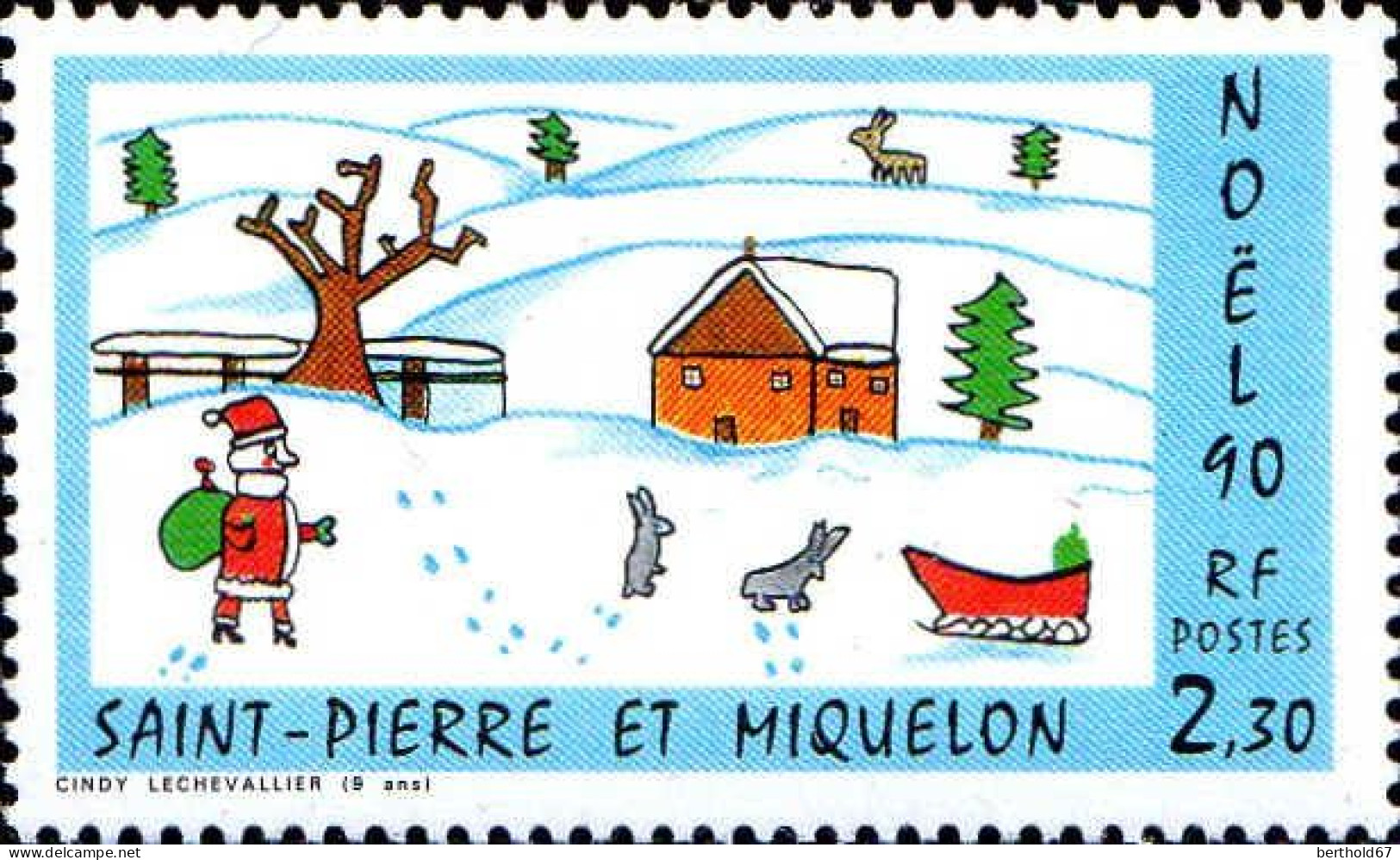 SPM Poste N** Yv: 533 Noël 90 (Thème) - Christmas