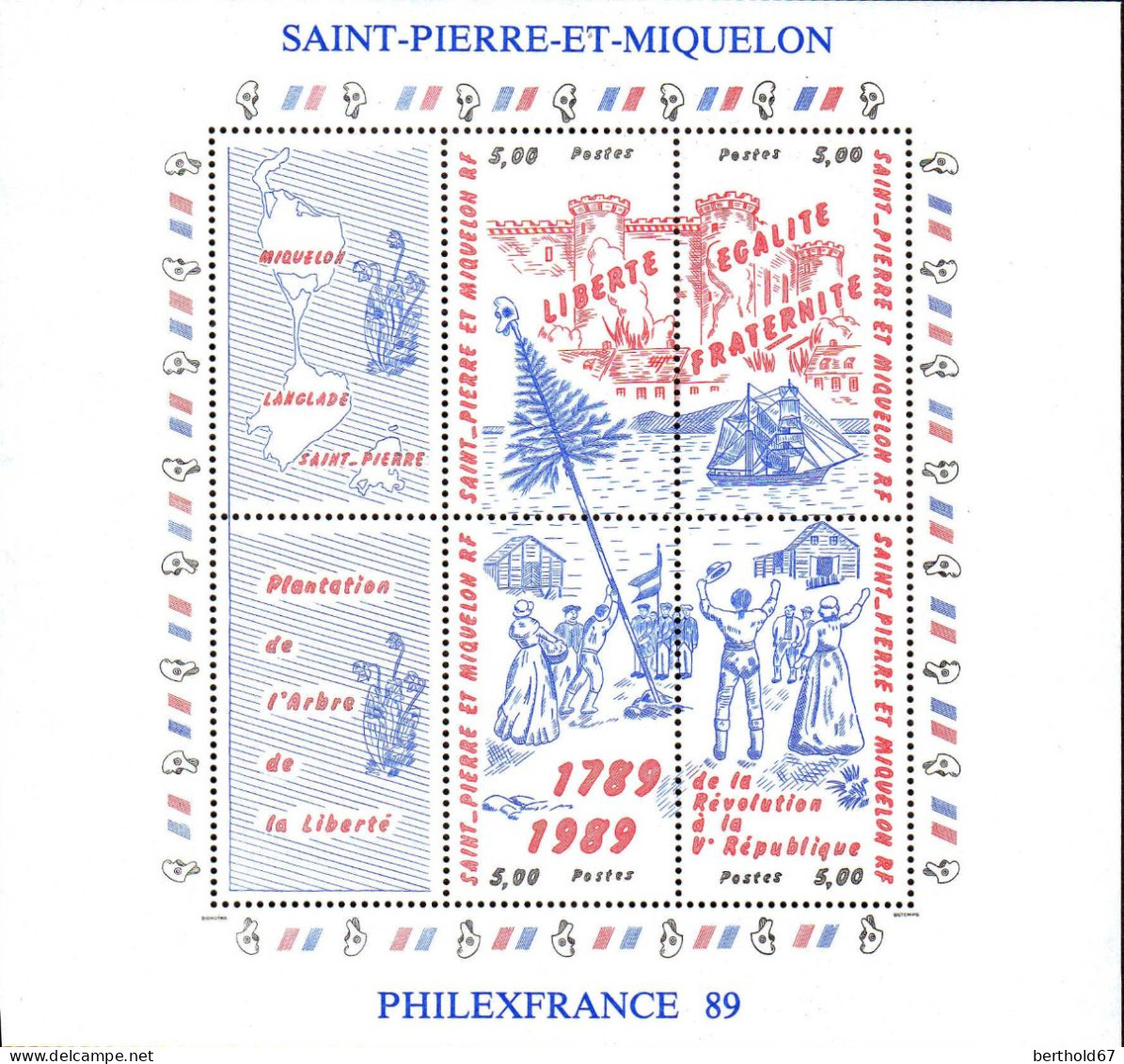 SPM Bloc N** Yv: 3  Philexfrance 89 (Thème) - Philatelic Exhibitions