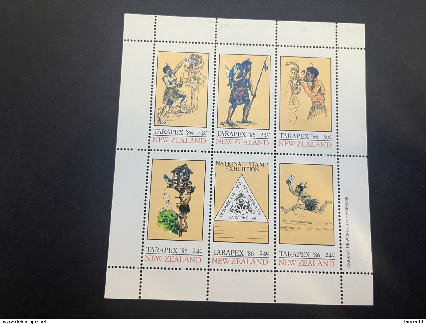 16-5-2024 (stamp) New Zealand - Mint Cinderella (TARAPEX 1986 Stamp Show) Mini-sheet - Philatelic Exhibitions