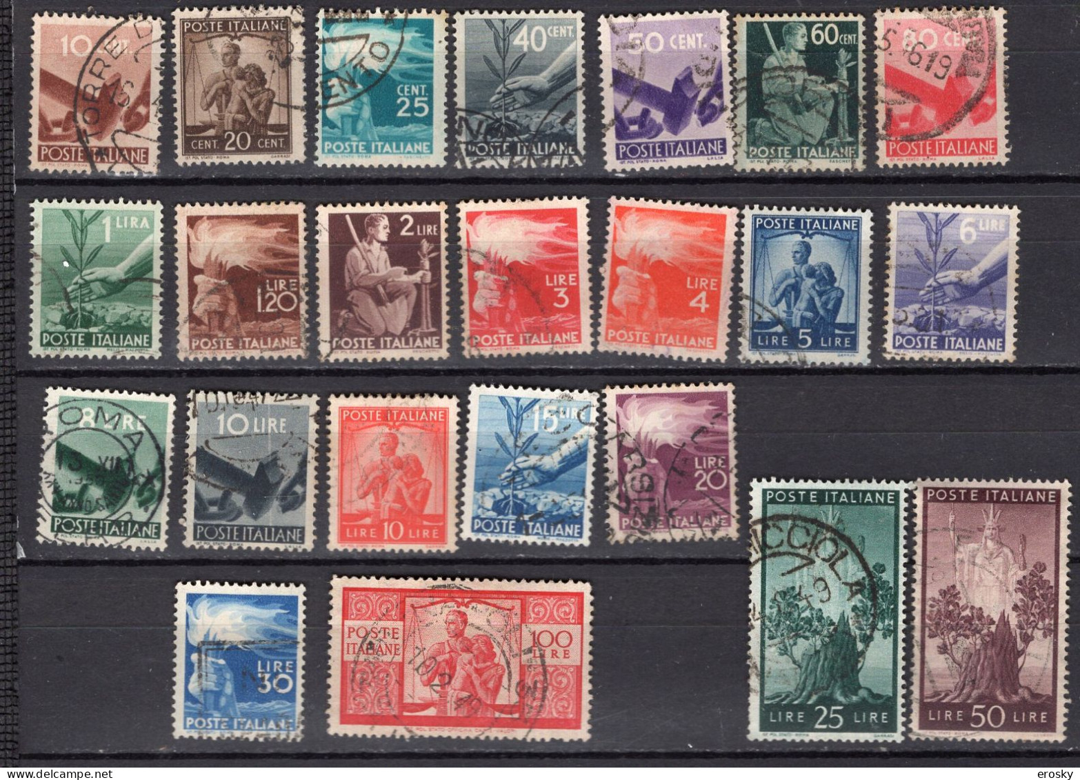 Y3223 - ITALIA Ss N°543/565 - ITALIE Yv N°481/503 DEMOCRATICA - 1946-60: Used