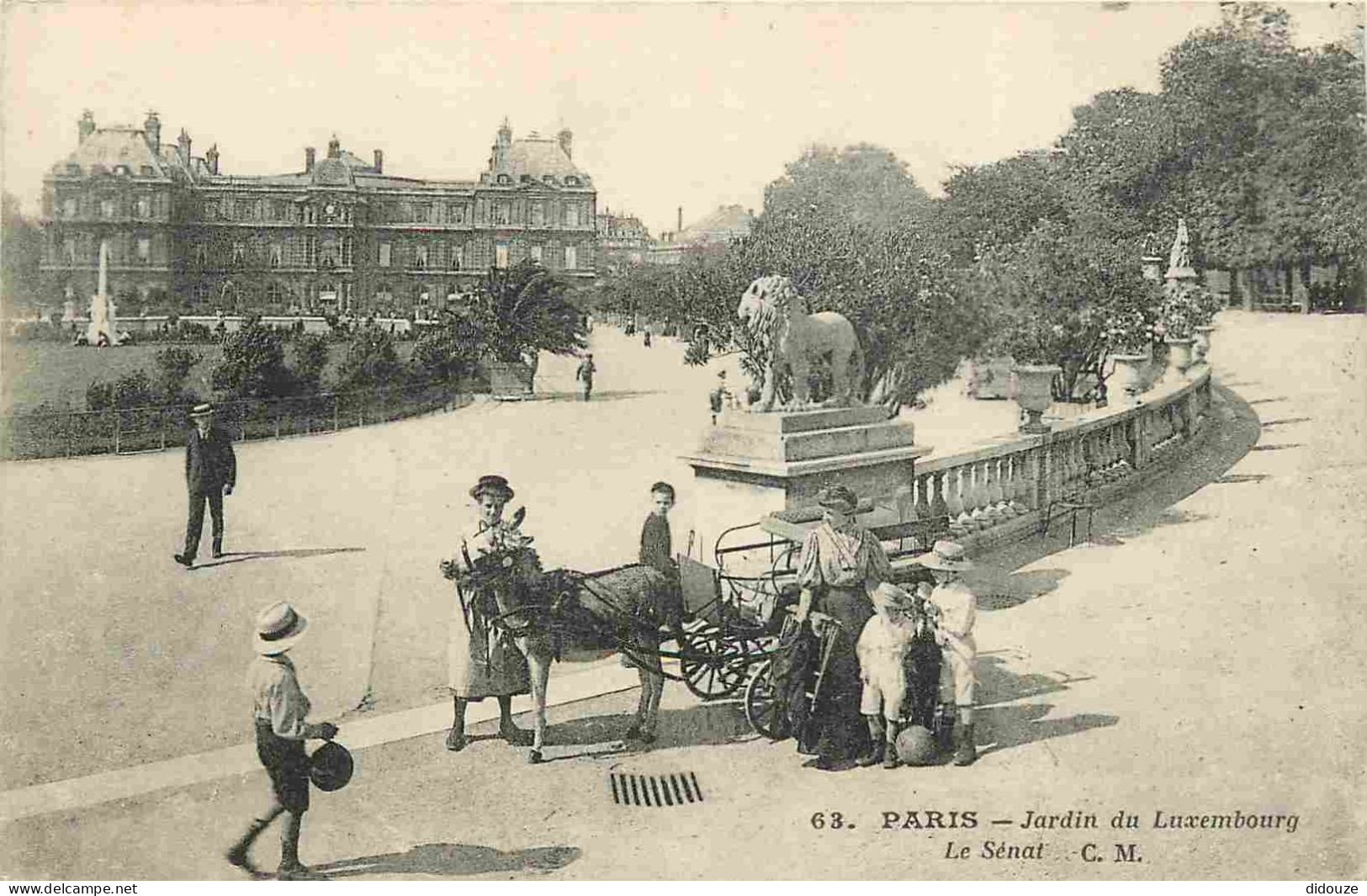 75 - Paris - Jardin Du Luxembourg - Le Sénat - Animée - Anes  - Enfants - CPA - Voir Scans Recto-Verso - Parks, Gardens
