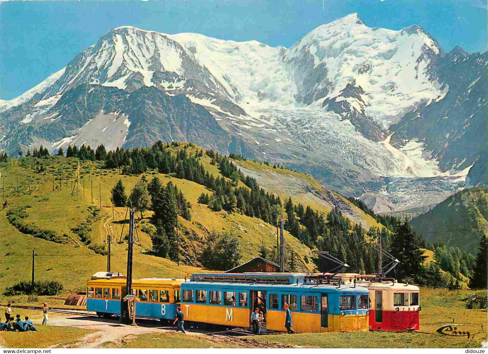 Trains - Trains - Saint Gervais Les Bains - Le Tramway Du Mont-Blanc Au Col De Voza Alt 1654 M - Plus Au Fond  Aiguille  - Trenes