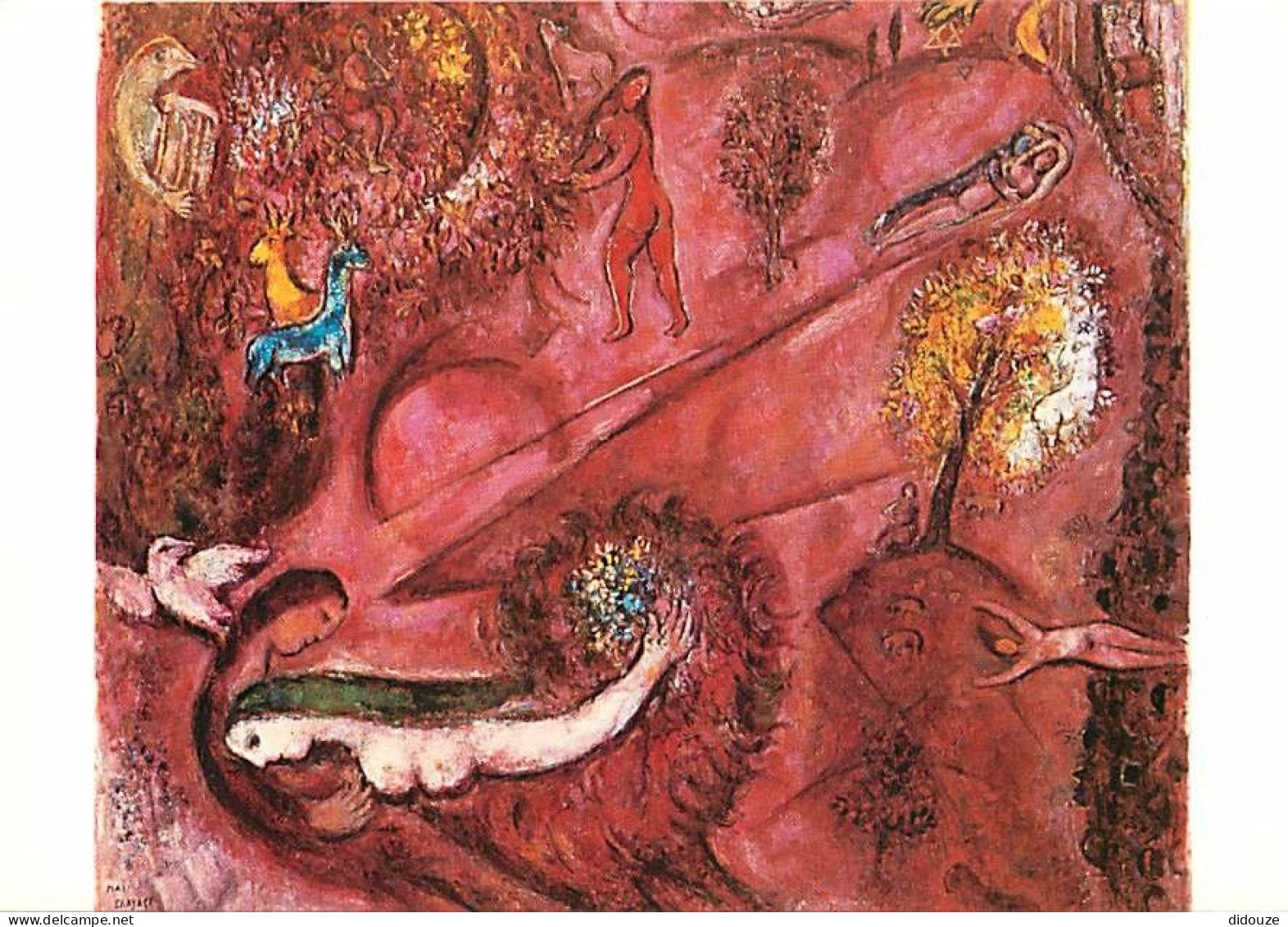 Art - Peinture Religieuse - Marc Chagall - Message Biblique - 13 - Le Cantique Des Cantiques (l) - Musée National De Nic - Gemälde, Glasmalereien & Statuen