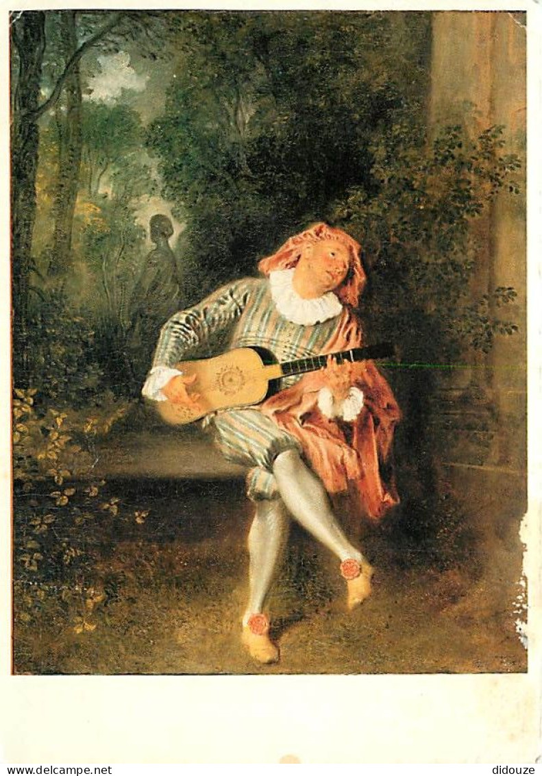 Art - Peinture - Antoine Watteau - Mezzetin - CPM - Etat Pli Visible - Voir Scans Recto-Verso - Paintings
