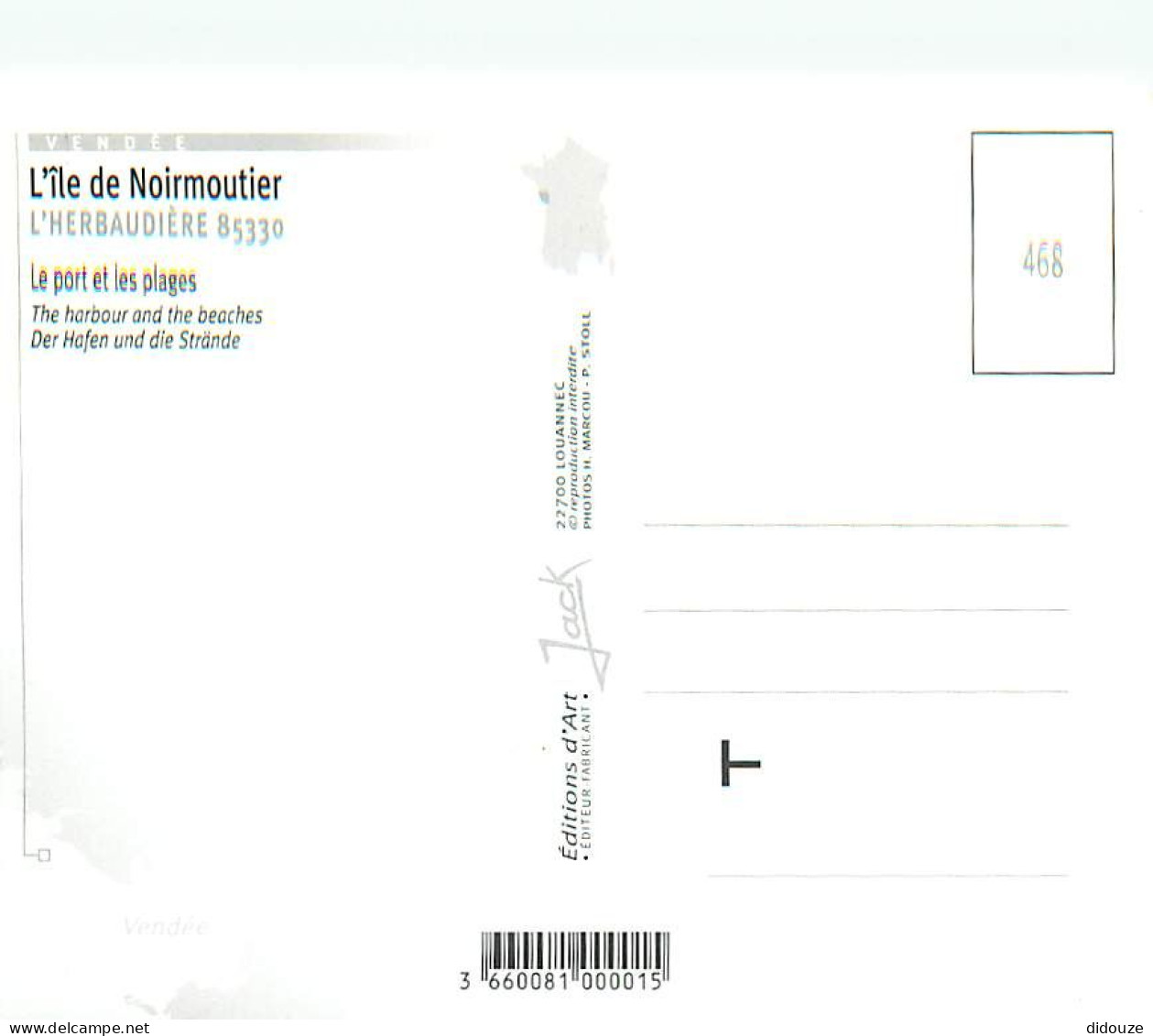85 - Ile De Noirmoutier - L'Herbaudière - Multivues - Bateaux - Fleurs - Carte Neuve - CPM - Voir Scans Recto-Verso - Ile De Noirmoutier