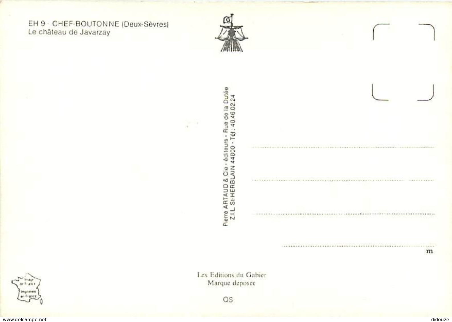 79 - Chef-Boutonne - Le Château De Javarzay - Carte Neuve - CPM - Voir Scans Recto-Verso - Chef Boutonne