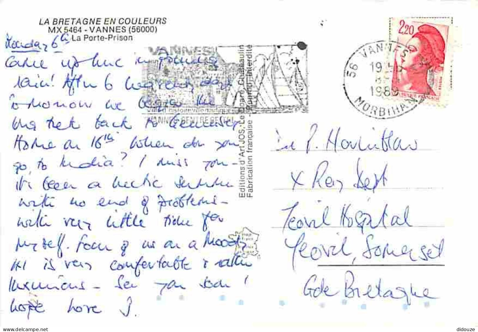 56 - Vannes - La Porte Prison - Flamme Postale - CPM - Voir Scans Recto-Verso - Vannes