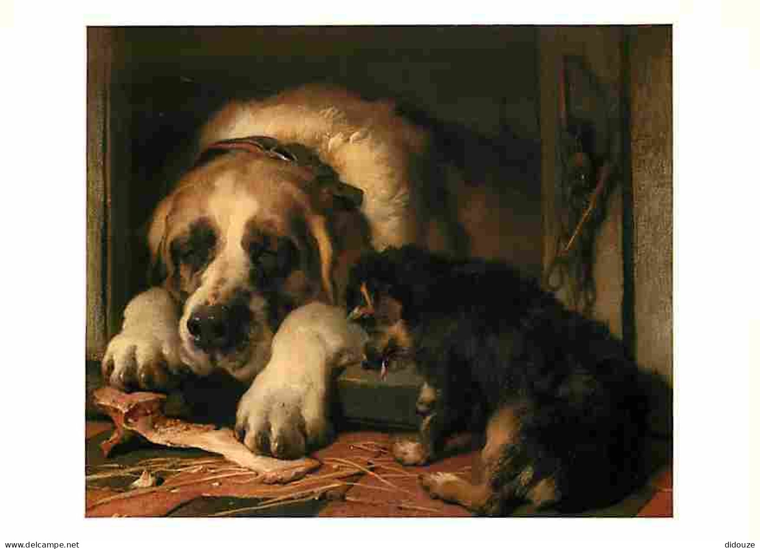 Art - Peinture - Edwin Landseer - Looking For Crumbs From The Rich Man's Table - Carte Neuve - Chiens - The Wallace Coll - Malerei & Gemälde