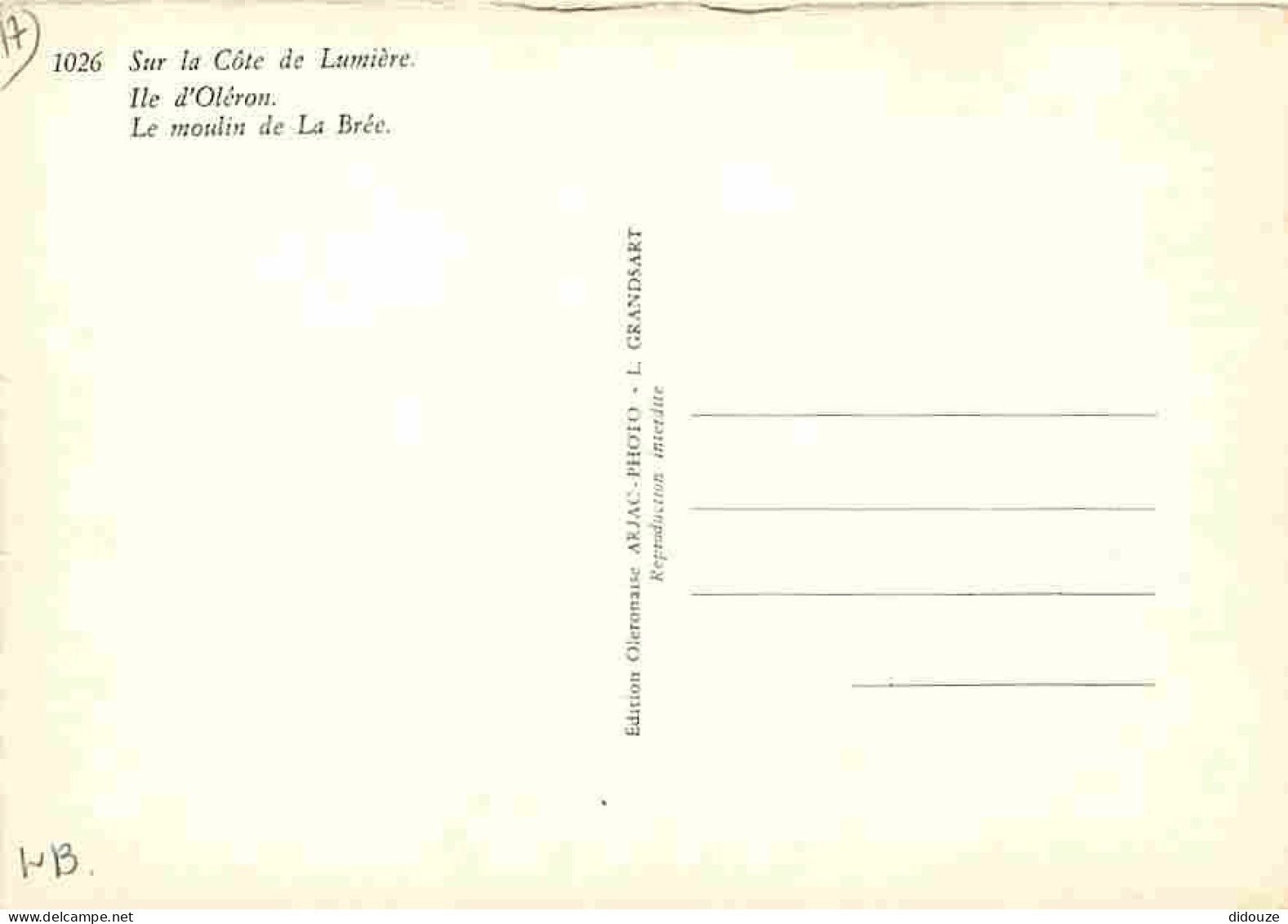 17 - Ile D'Oléron - Le Moulin De La Brée - Editeur Arjac - Etat Abimé Sur Le Haut - CPM - Voir Scans Recto-Verso - Ile D'Oléron