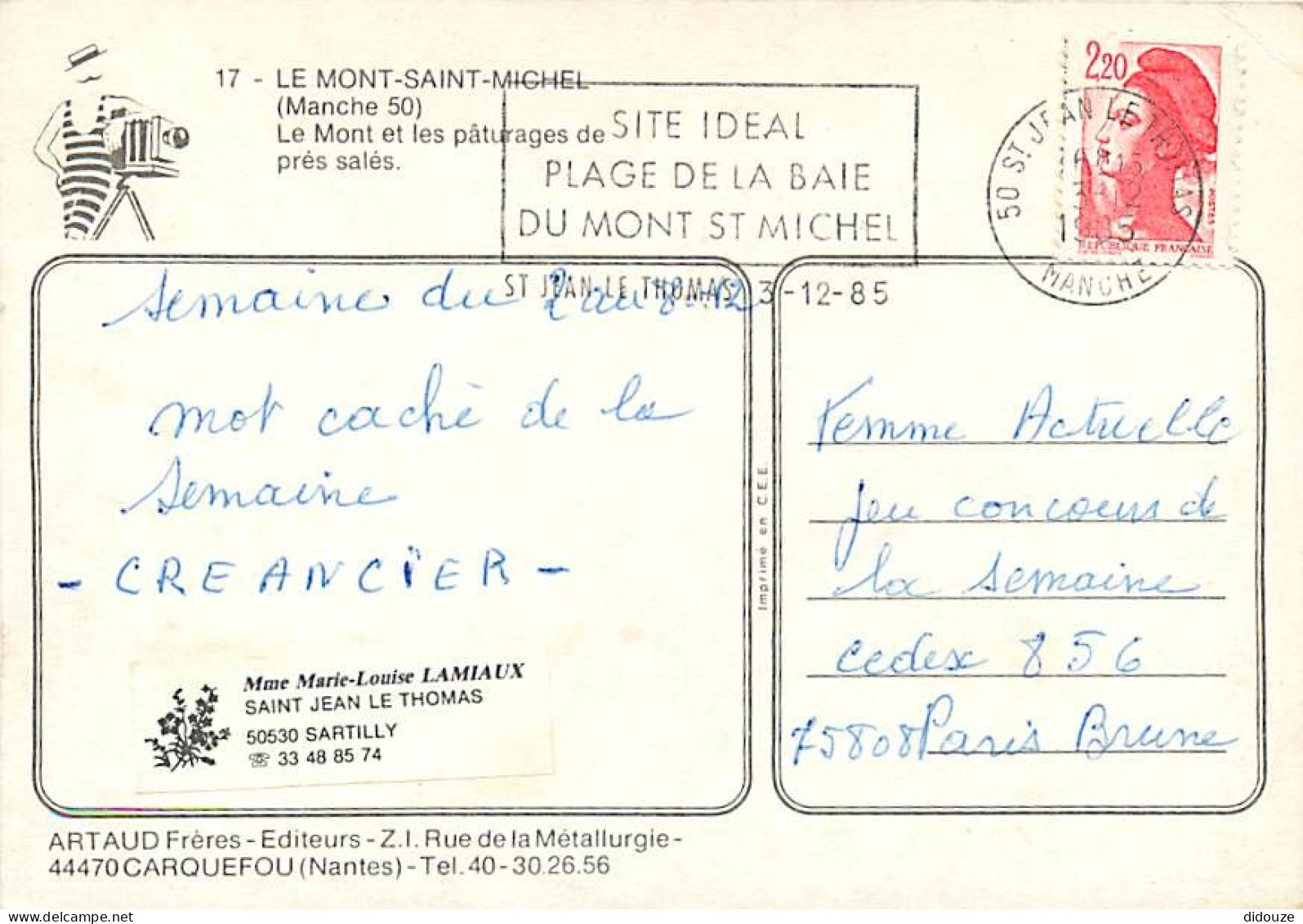 Animaux - Moutons - Le Mont Saint Michel - Les Moutons De Pré-salé - CPM - Voir Scans Recto-Verso - Sonstige & Ohne Zuordnung