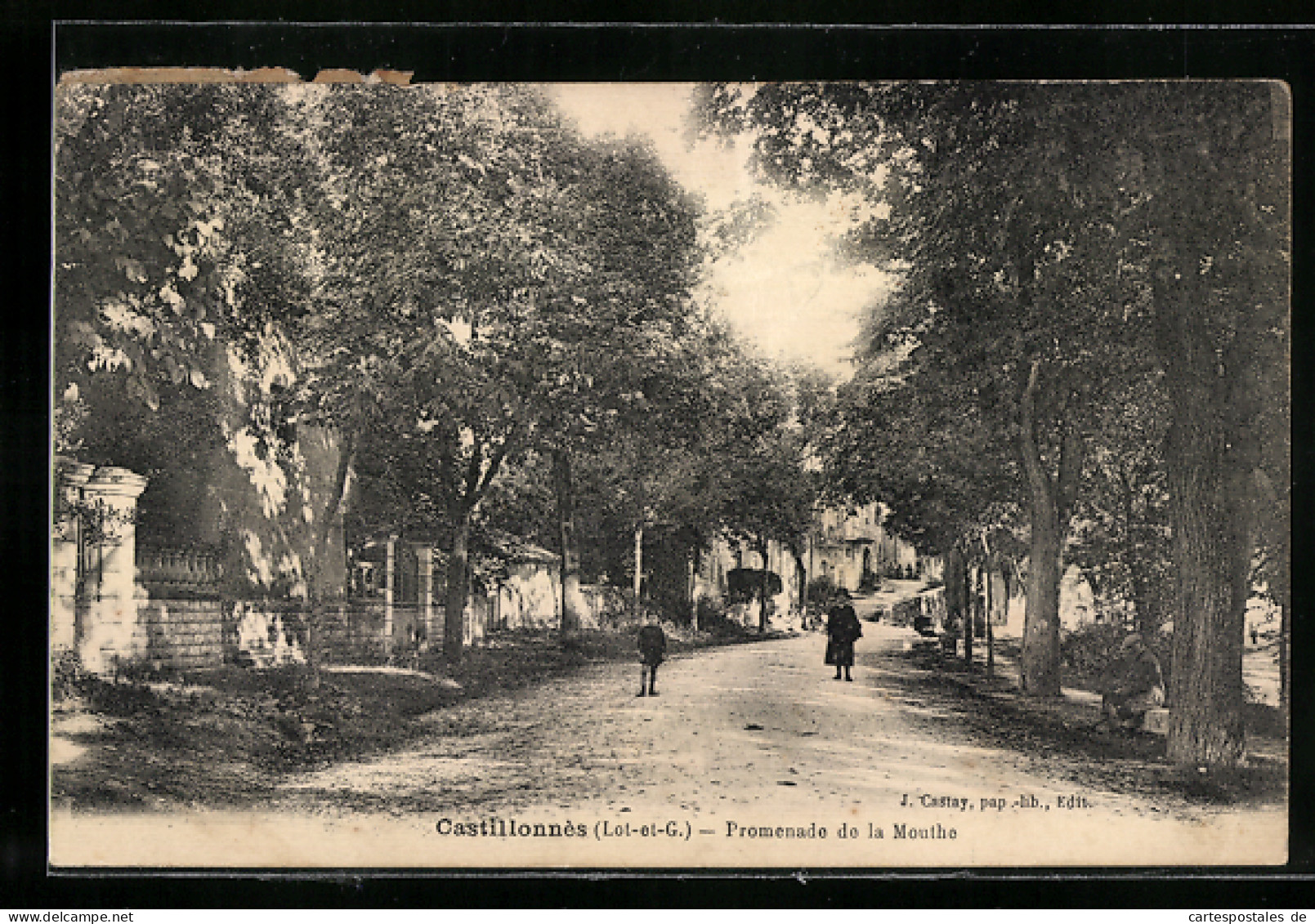 CPA Castillonnès, Promenade De La Mouthe  - Autres & Non Classés