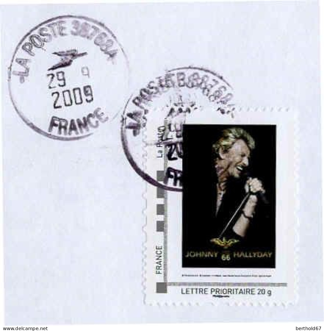 France IDCol Obl ( 25) Johny Halliday Tour 66 (TB Cachet Rond) 38768A 29-9-2009 Fragment - Andere & Zonder Classificatie