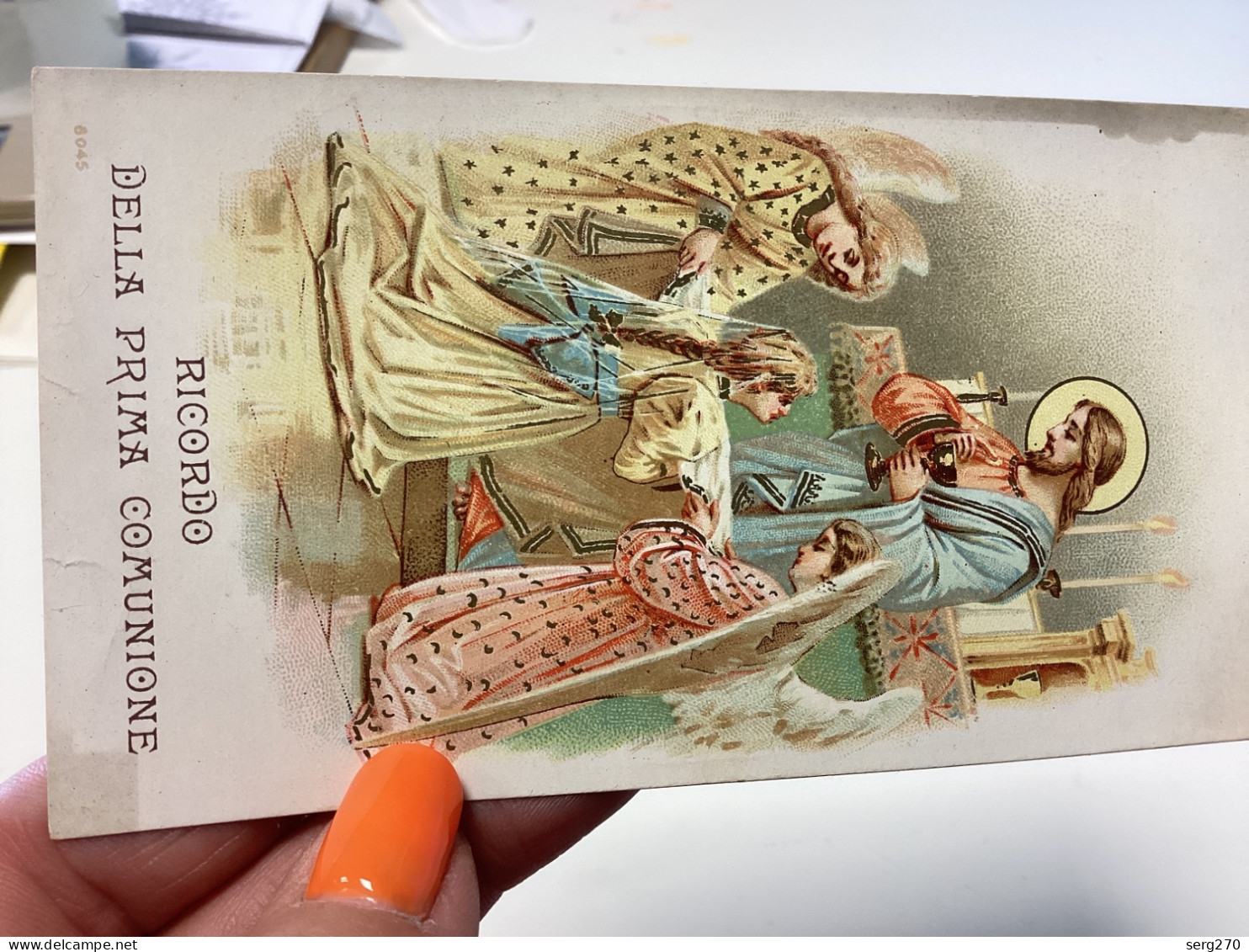 Image, Pieuse Et Religieuse, 1900 Couleur RICORDO DELLA PRIMA COMUNIONE Ursulines De Jesus - Santini