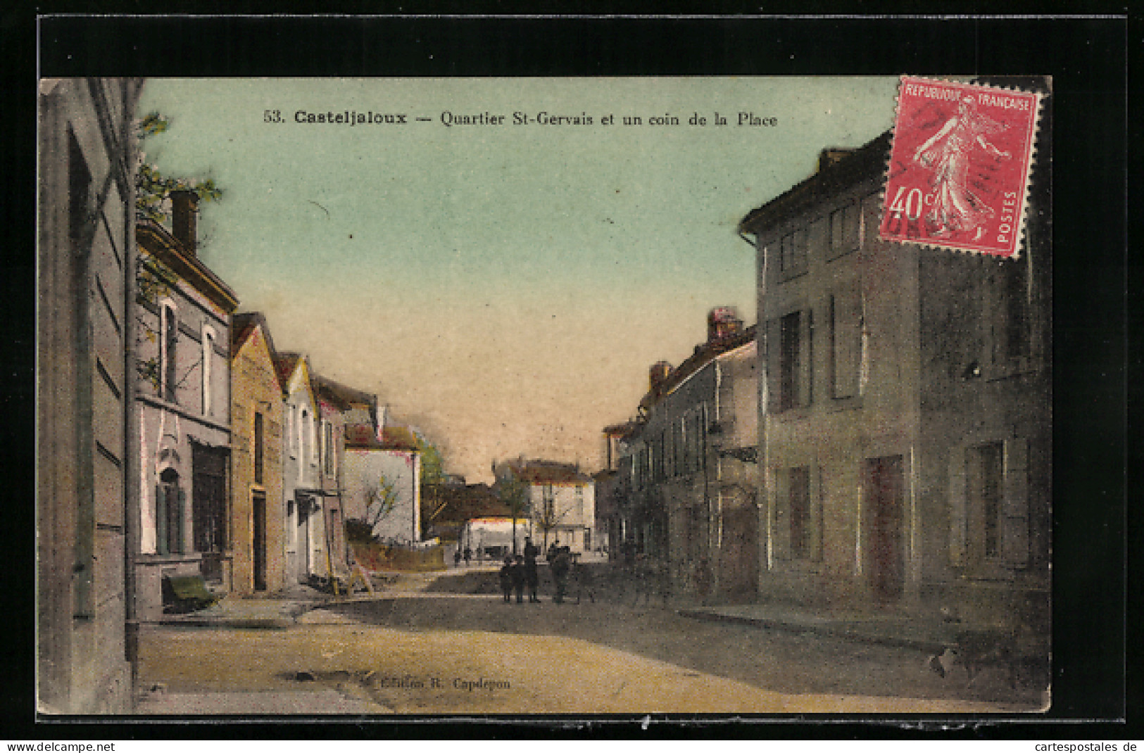 CPA Casteljaloux, Quartier St-Gervais Et Un Coin De La Place  - Casteljaloux