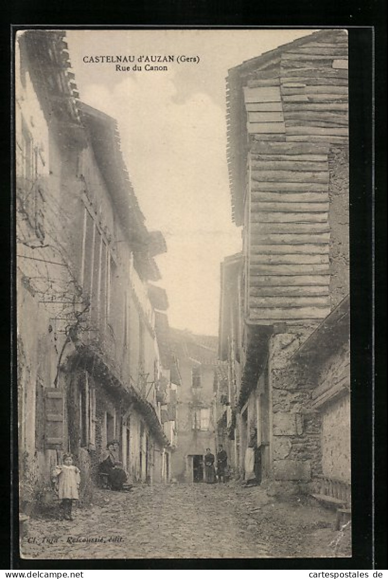 CPA Castelnau D`Auzan, Rue Du Canon  - Otros & Sin Clasificación