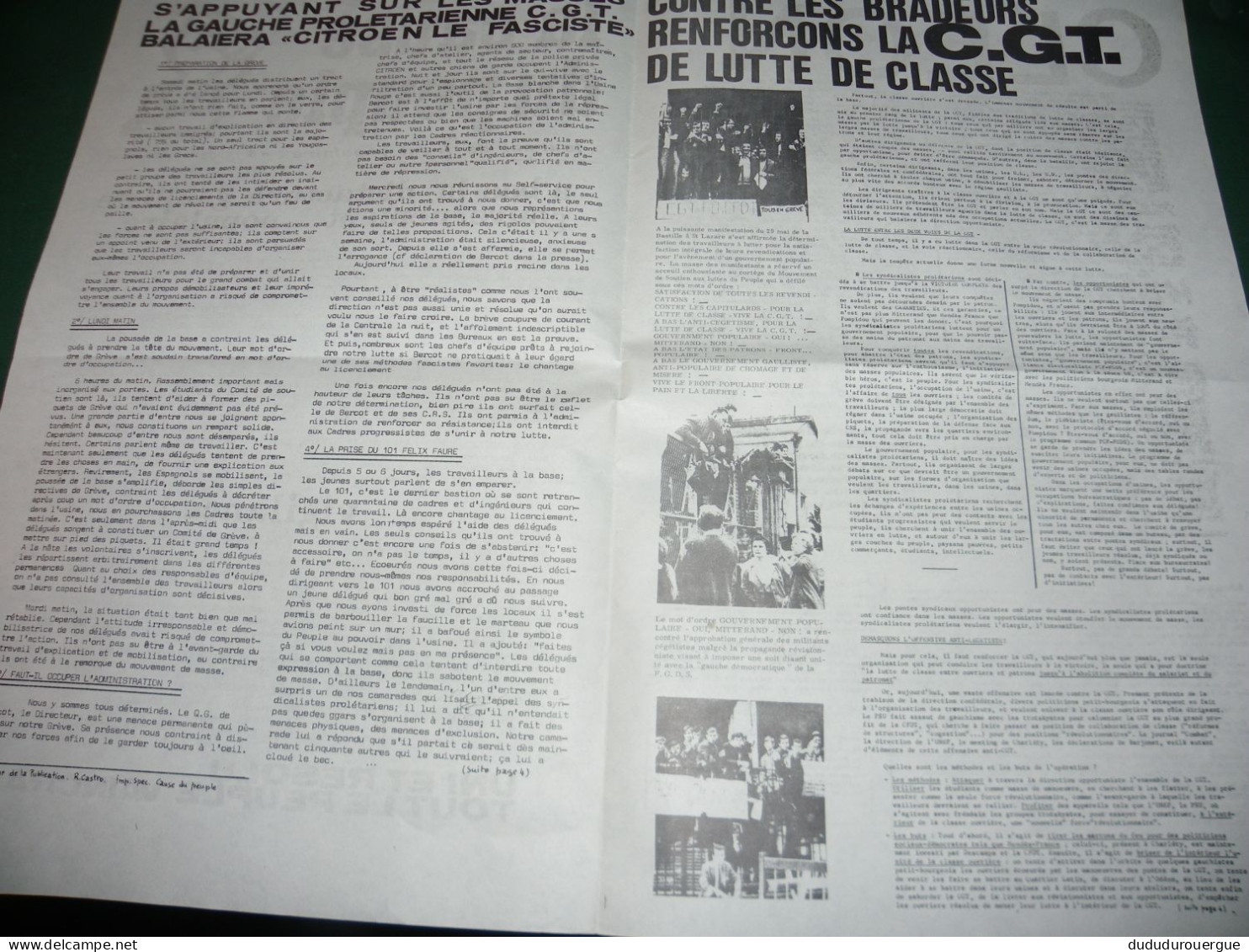 PROPAGANDE 68 : LA CAUSE DU PEUPLE N ° 6  JOURNAL DE FRONT POPULAIRE , 31 MAI 1968 - 1950 - Today