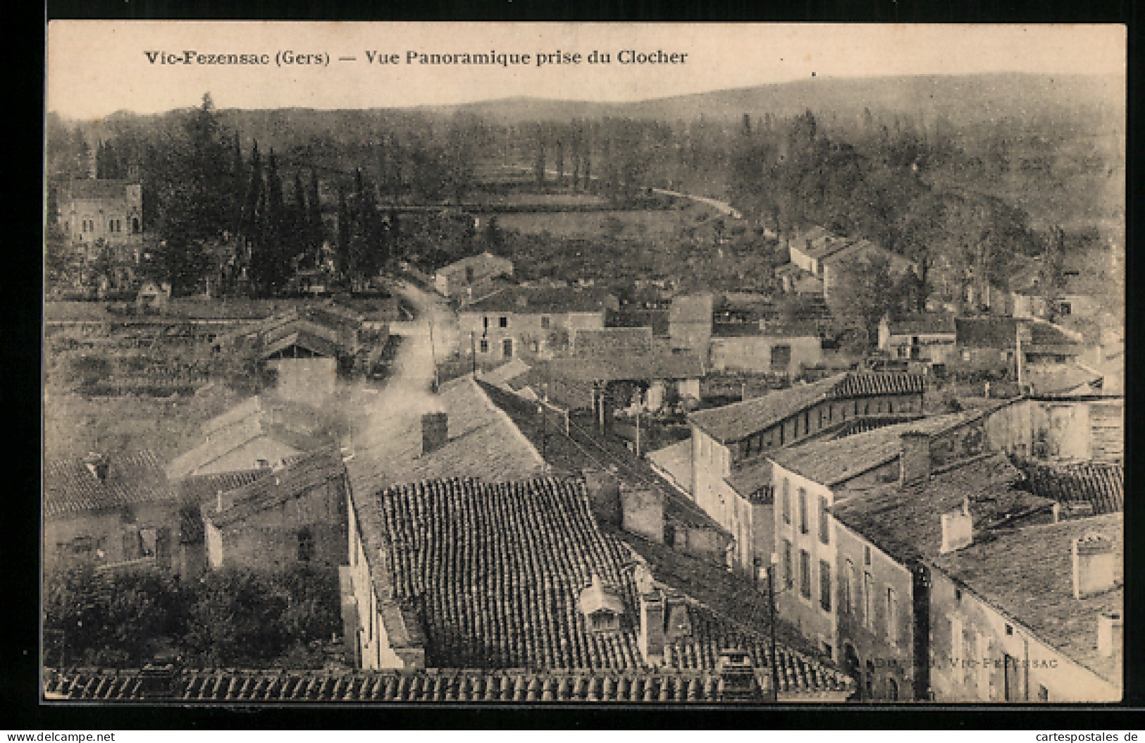 CPA Vic-Fezensac, Vue Panoramique Prise Du Clocher  - Vic-Fezensac