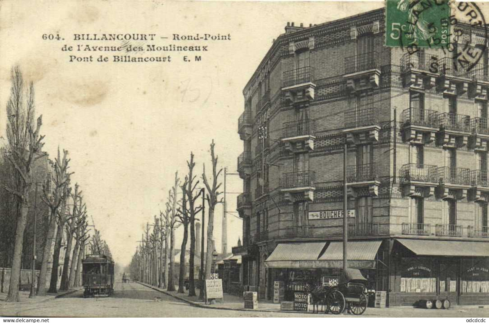 BILLANCOURT  Rond Point De L'Avenue Des Moulineaux Pont De Billancourt Boucherie Tramway RV - Boulogne Billancourt