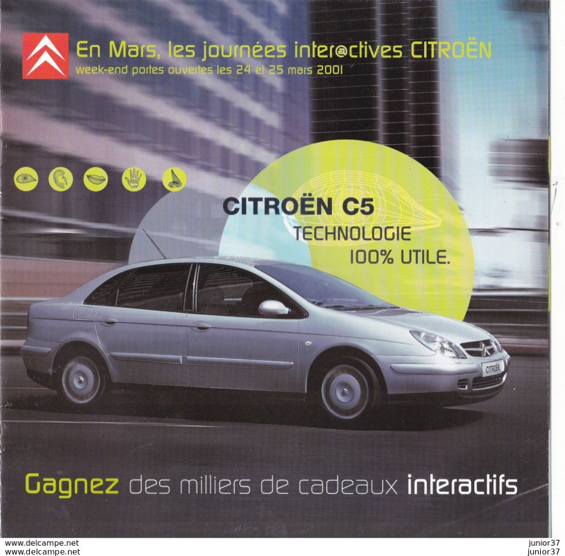 Dépliant Citroën Gamme 2001, C5, Xsara, Saxo, - Publicidad