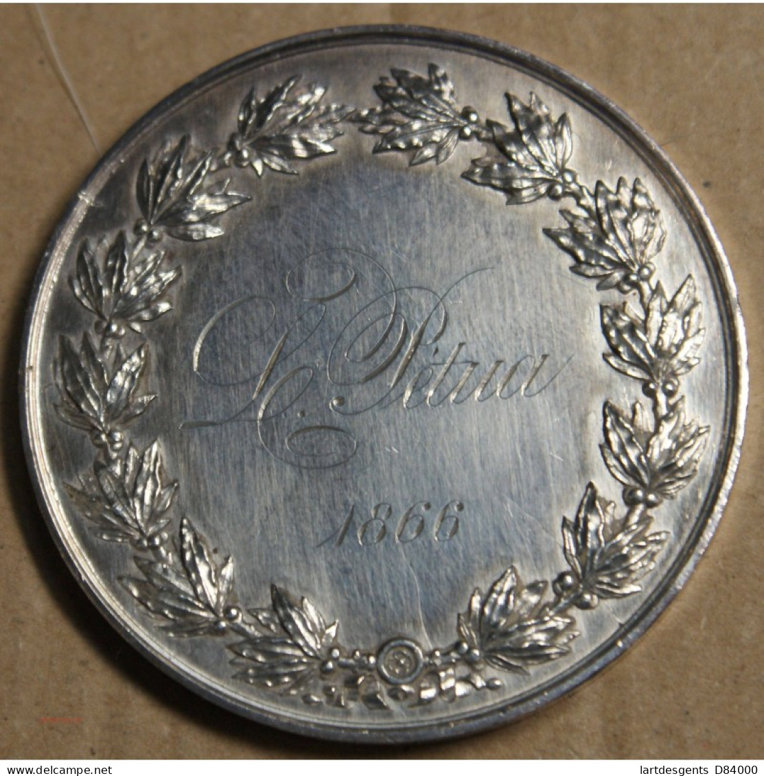 Médaille Argent "1er Prix D'Académie D'après L'Antique" (4) Attribué Au Peintre Pétua 1866 , Lartdesgents.fr - Monarquía / Nobleza