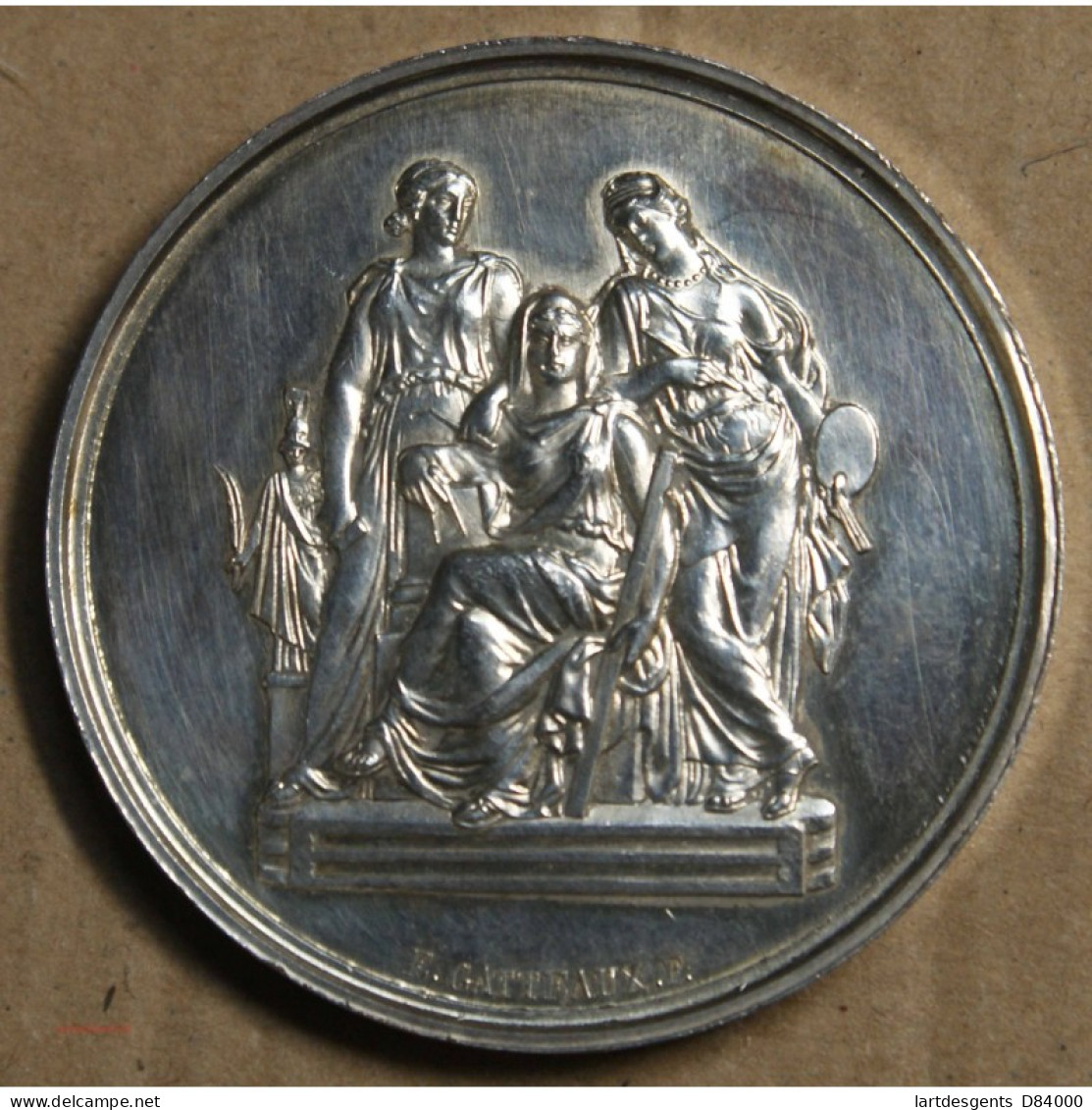 Médaille Argent, écoles Impériale Et Spéciales Des Beaux Arts 1869, Attribué à Pétua (11), Lartdesgents.fr - Monarquía / Nobleza