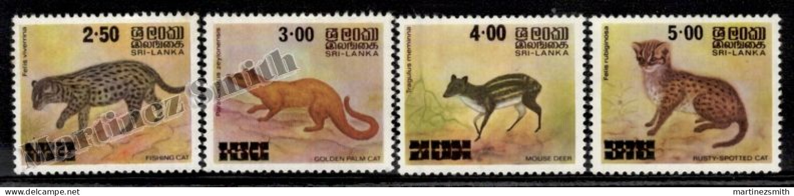 Sri Lanka 1981 Yvert 559-62, Fauna, Animals, Overprinted New Values  - MNH - Sri Lanka (Ceylon) (1948-...)