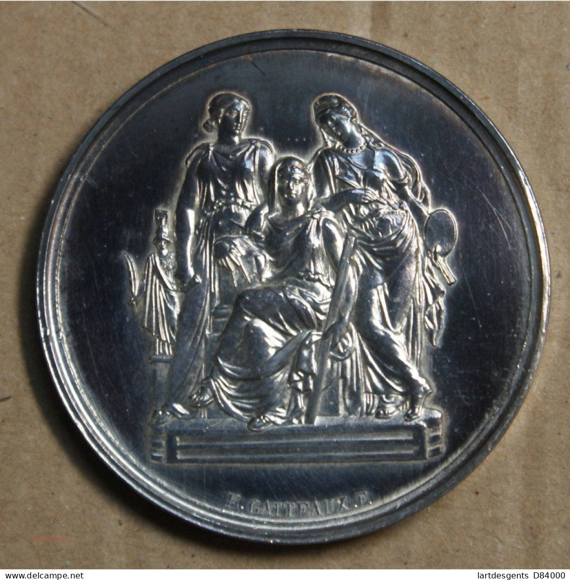 Médaille Argent écoles Nationale Des Beaux Arts 1872 , Attribué à Pétua (14), Lartdesgents.fr - Royal / Of Nobility