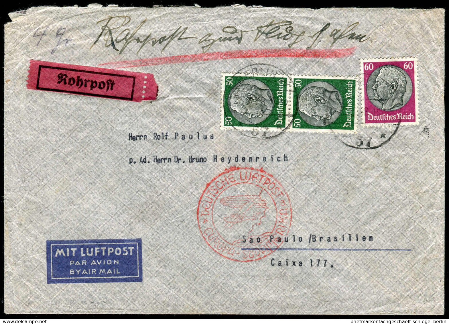 Berliner Postgeschichte, 1938, 525(2) + 526, Brief - Briefe U. Dokumente